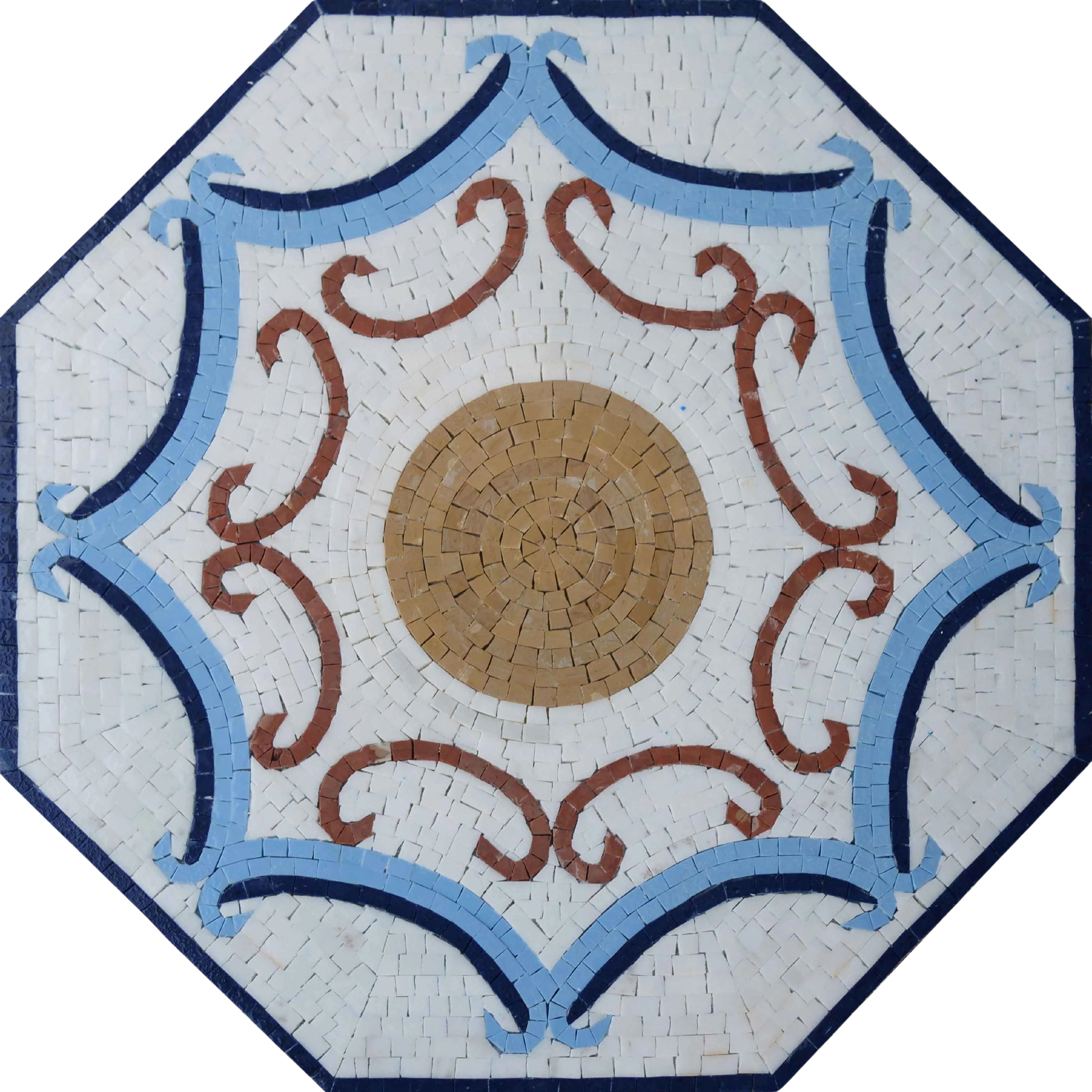 Msaa Octagon Motif - Marble Mosaic Pool Designs Geometric - Mesh Backing