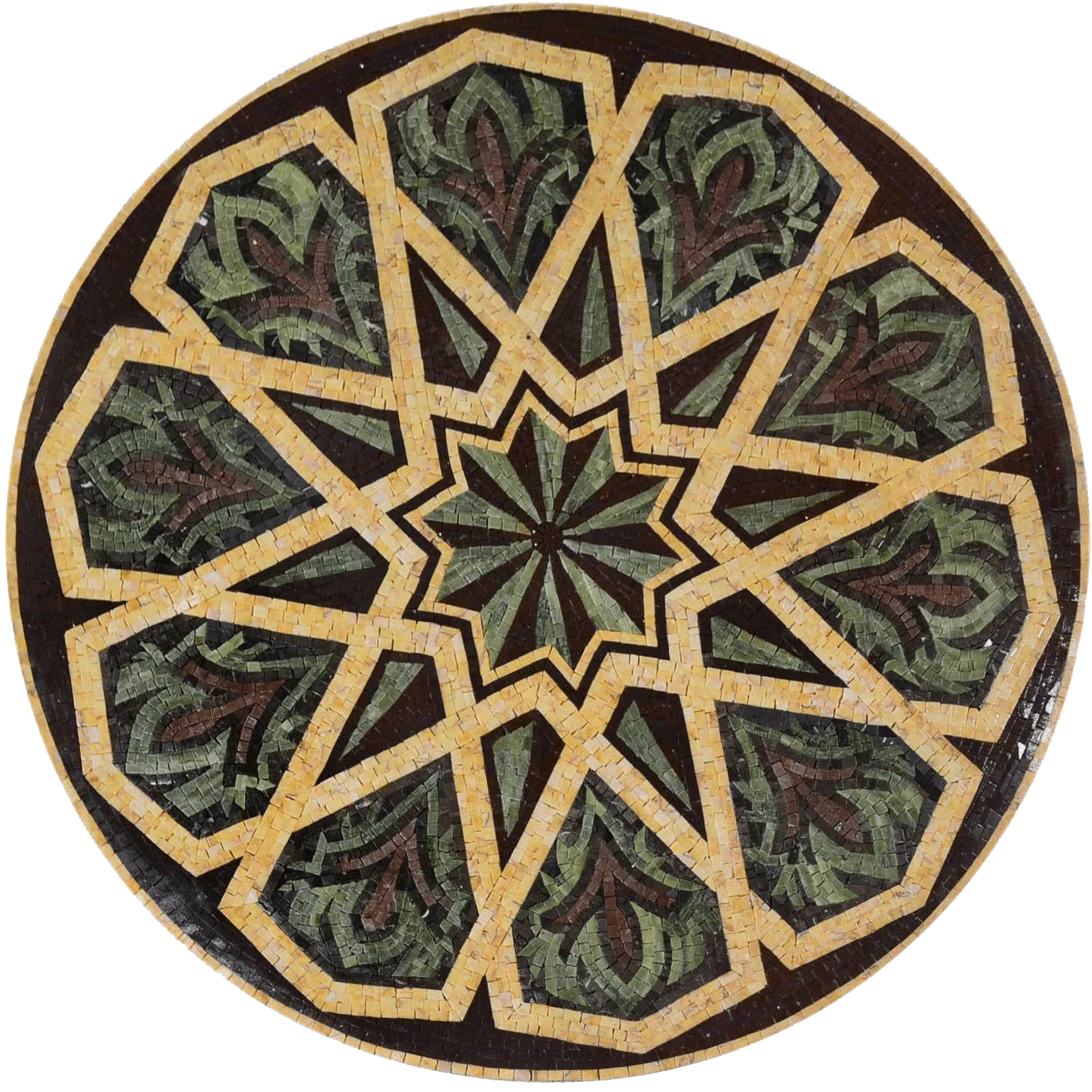 Geometric Star - Marble Mosaic Pattern - Mesh Backing