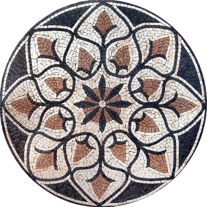 Floral Star Pattern - Marble Mosaic Handcut Flower Jinan - Mesh Backing
