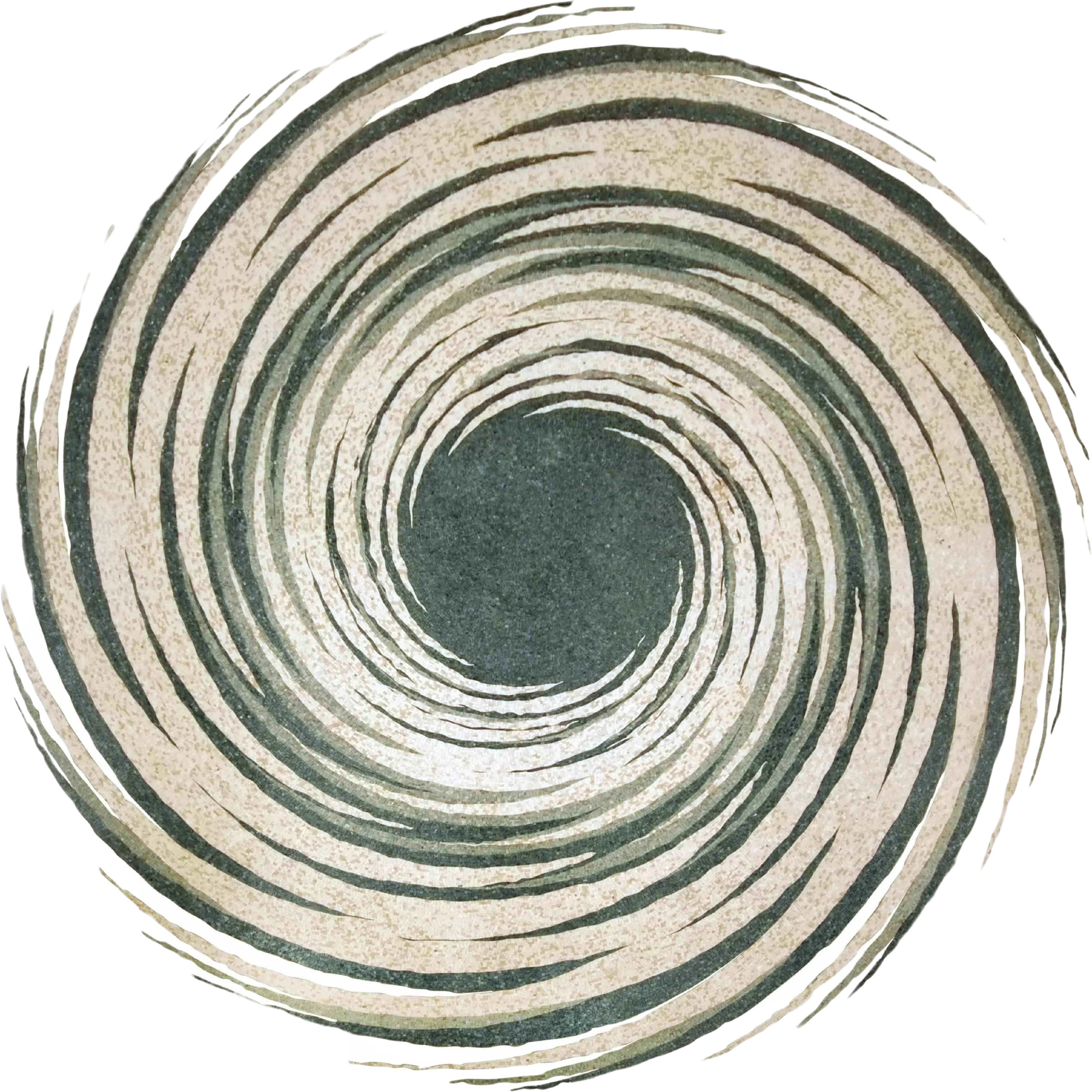 Swirling Vortex Pattern - Marble Bathroom Mosaic Art Medallion - Mesh Backing
