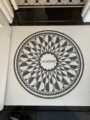 Imagine Inscription - Marble Mosaic Modern Medallion - Mesh Backing - Image 2