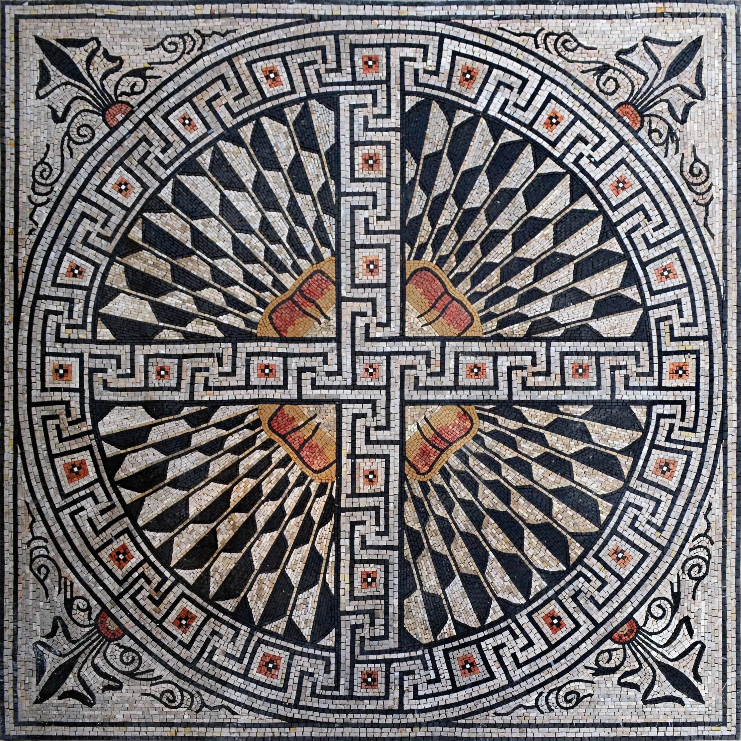 Geometric Pattern - Marble Mosaic Accent - Mesh Backing