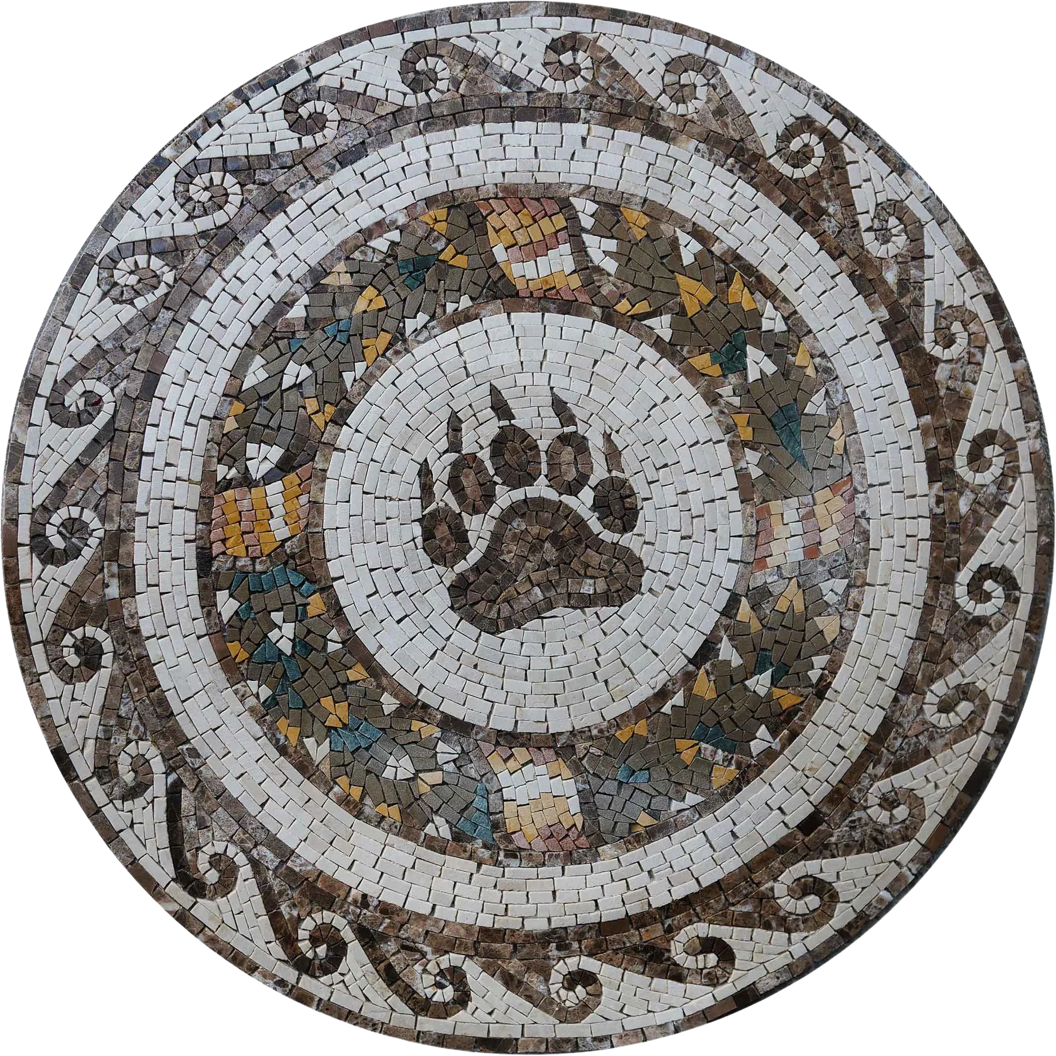 Mosaic Artwork - Paw Mark