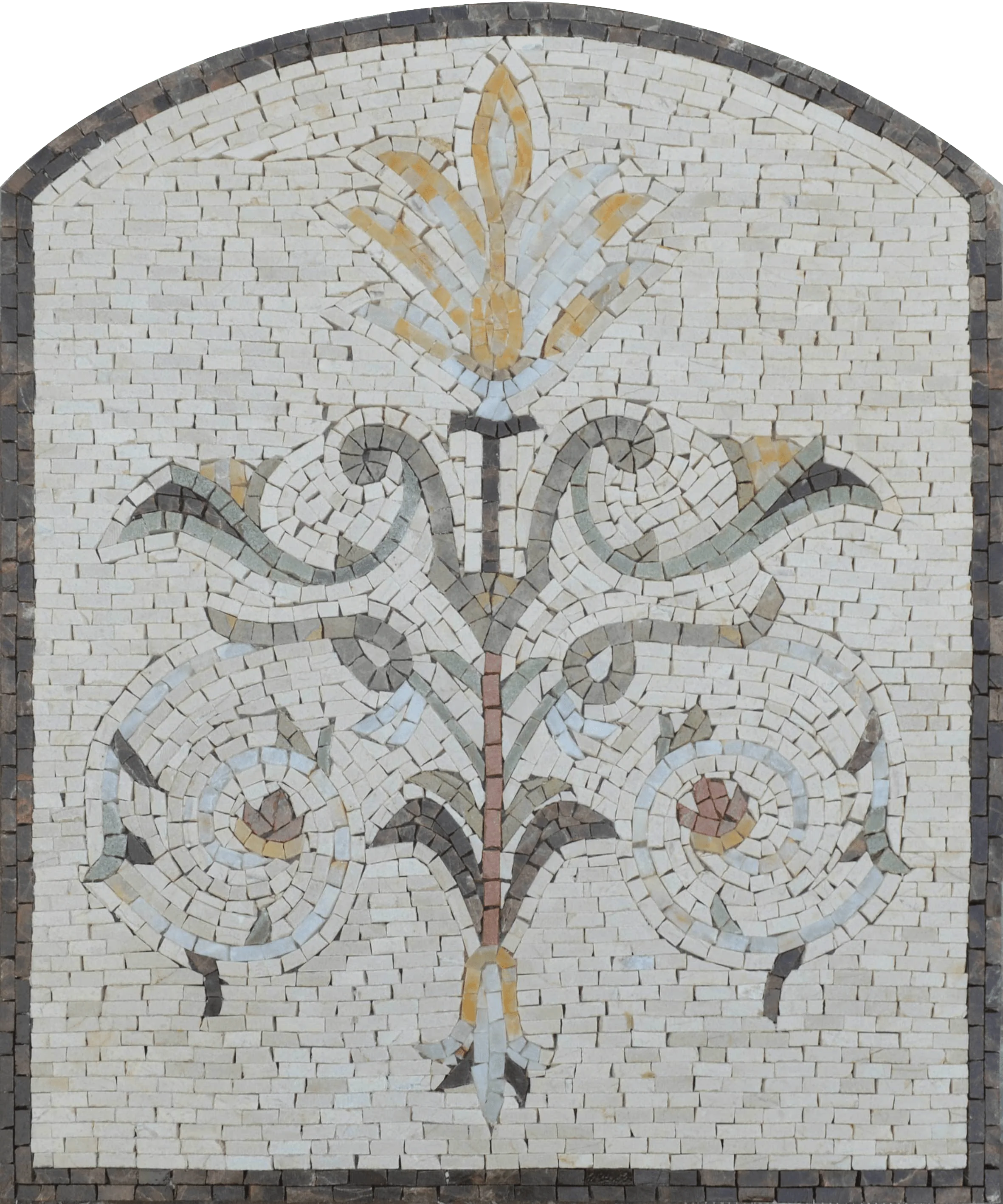 Ornate Vine Arrangement - Mosaic Wall Decorations Noble Design Luxury Handcrafted Natural Stone Art - Mesh Backing