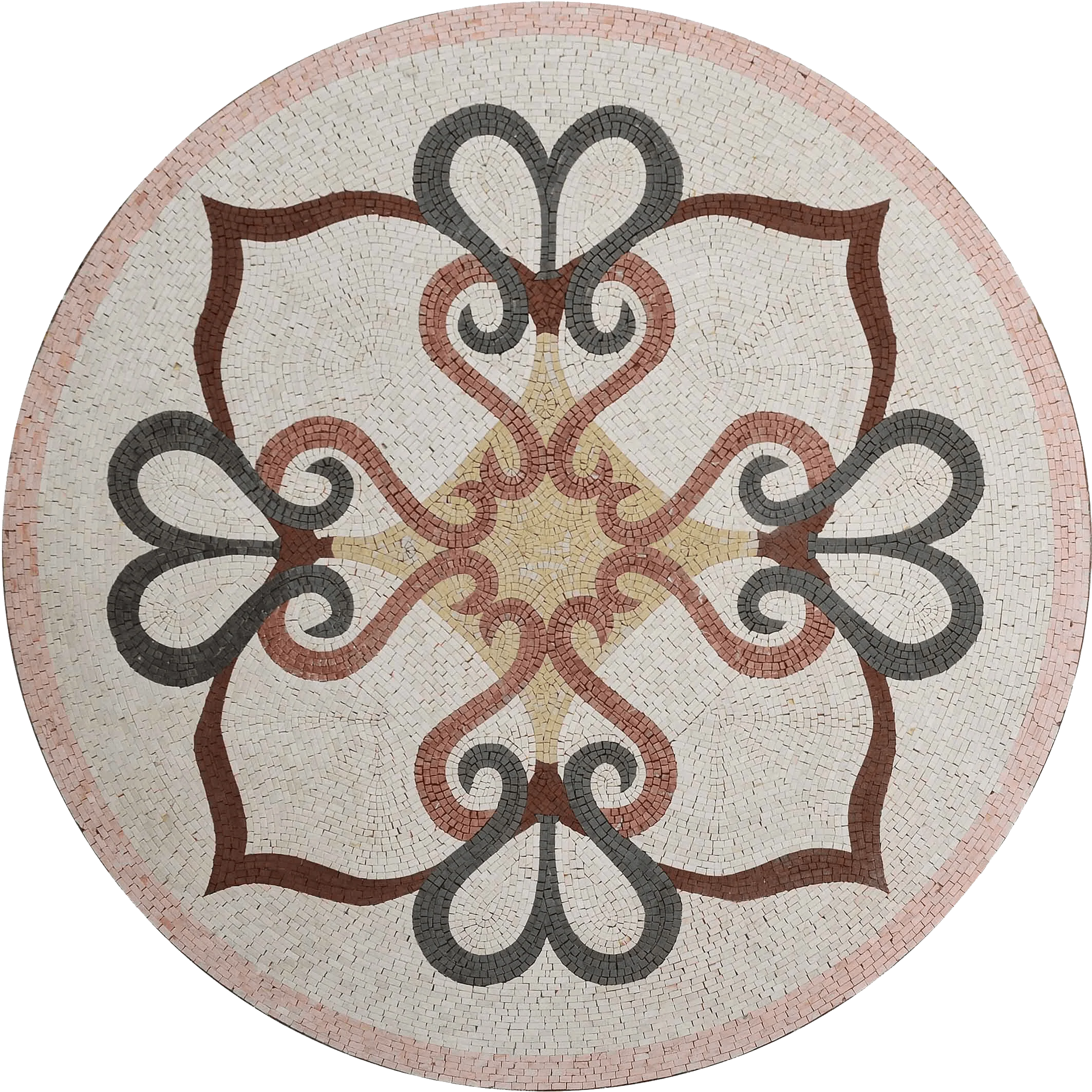 Floral Heart Pattern - Marble Mosaic Panni - Mesh Backing