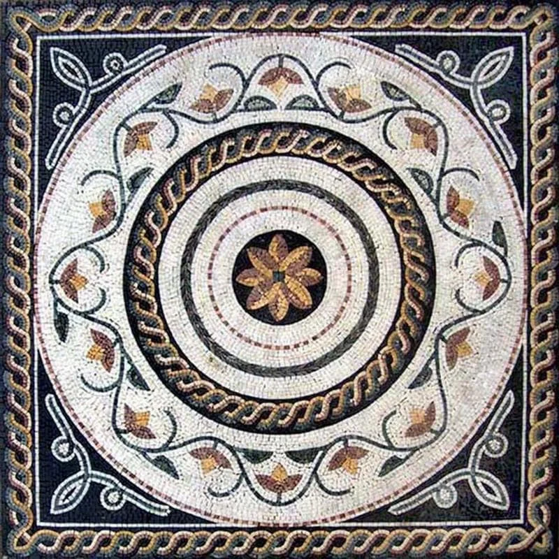 Enchanting Floral - Marble Mosaic Panel Roman Vida - Mesh Backing