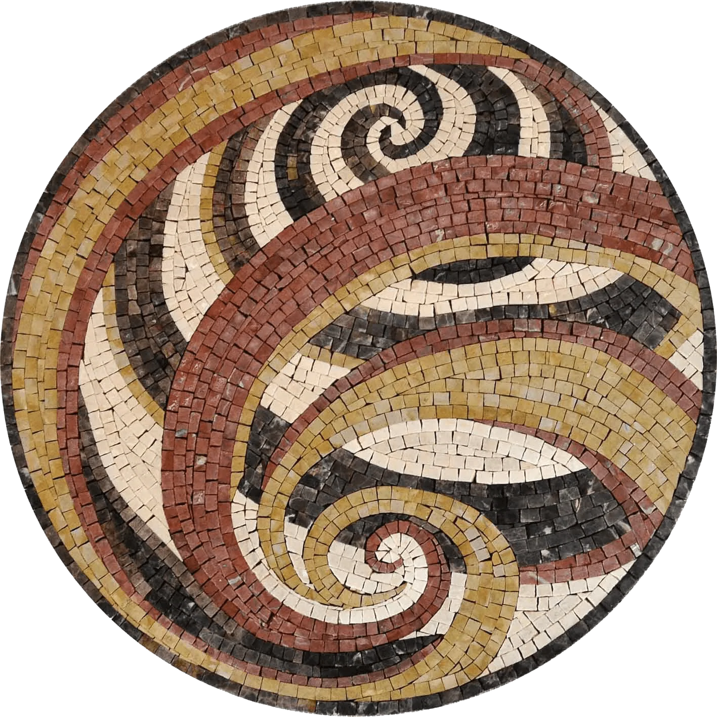 Swirling Pattern - Marble Mosaic Dabira - Mesh Backing