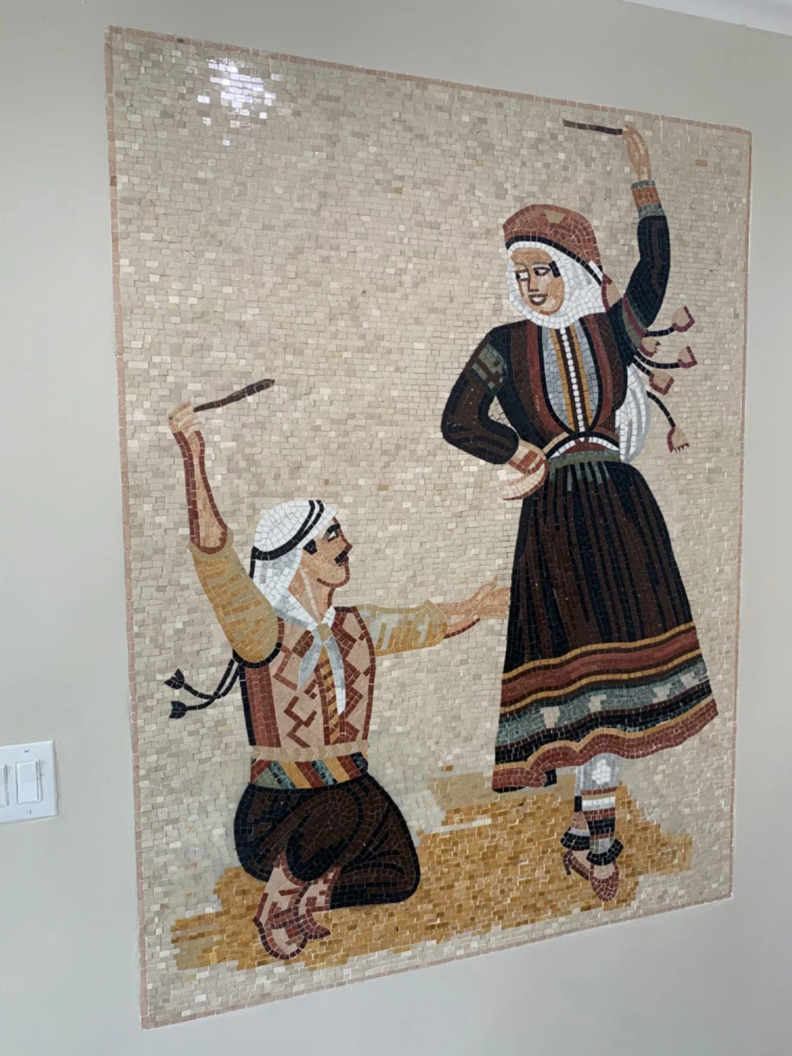 Arabic Folklore Dance - Marble Mosaic Kitchen Backsplash Handmade Luxury Handcrafted Art - Mesh Backing - Image 2