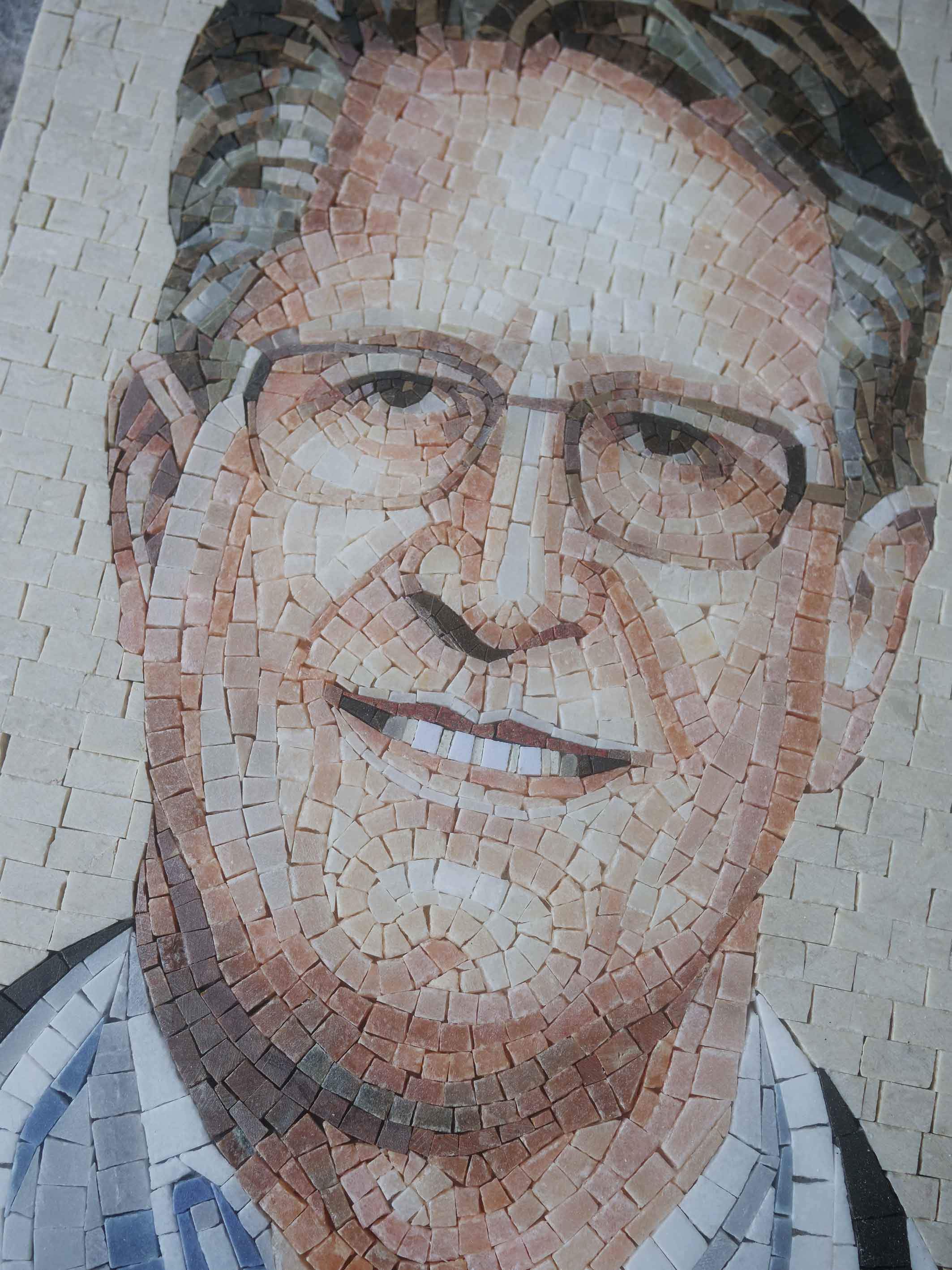 Geometric Depiction - Greek Mosaic Custom Portrait - Mesh Backing - Image 2