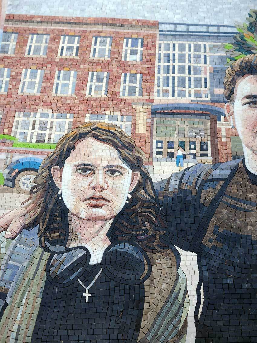 Couple Portrait - Glass Mosaic Flooring Custom Photo Art - Mesh Backing - Image 2