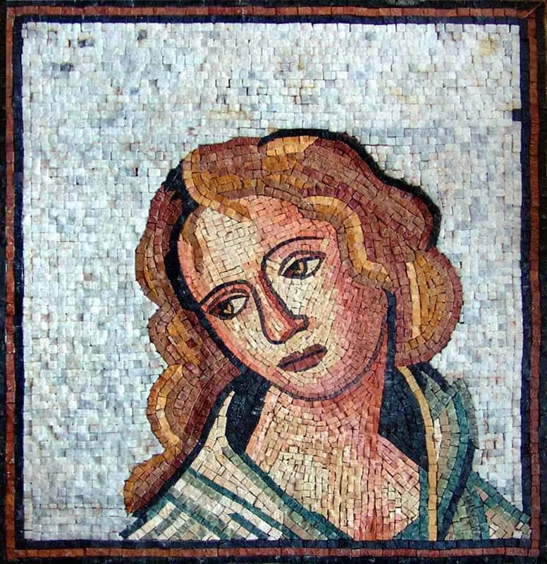 Figure Portrait - Marble Mosaic Reproduction - Mesh Backing