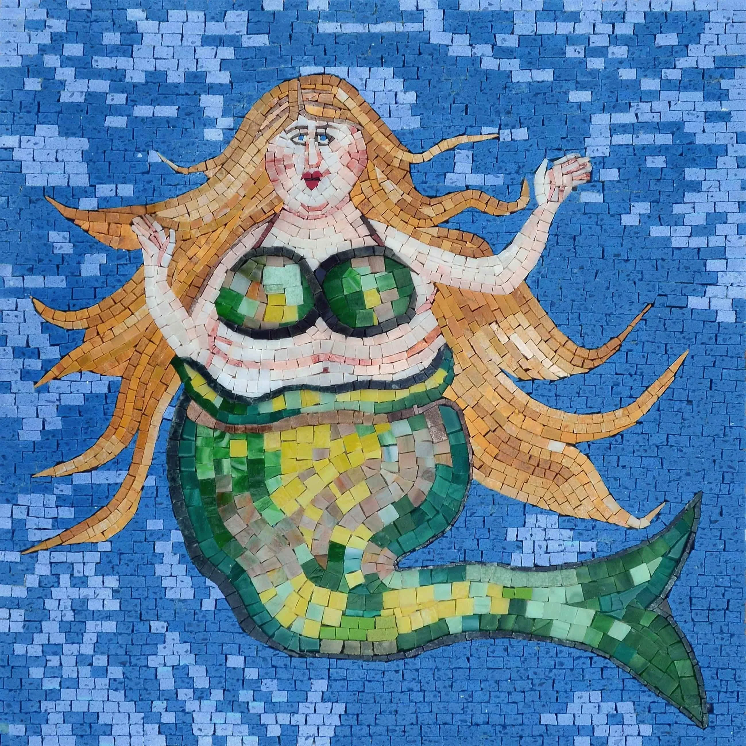 Mermaid Figure - Home Improvement Mosaic Designs - Mesh Backing