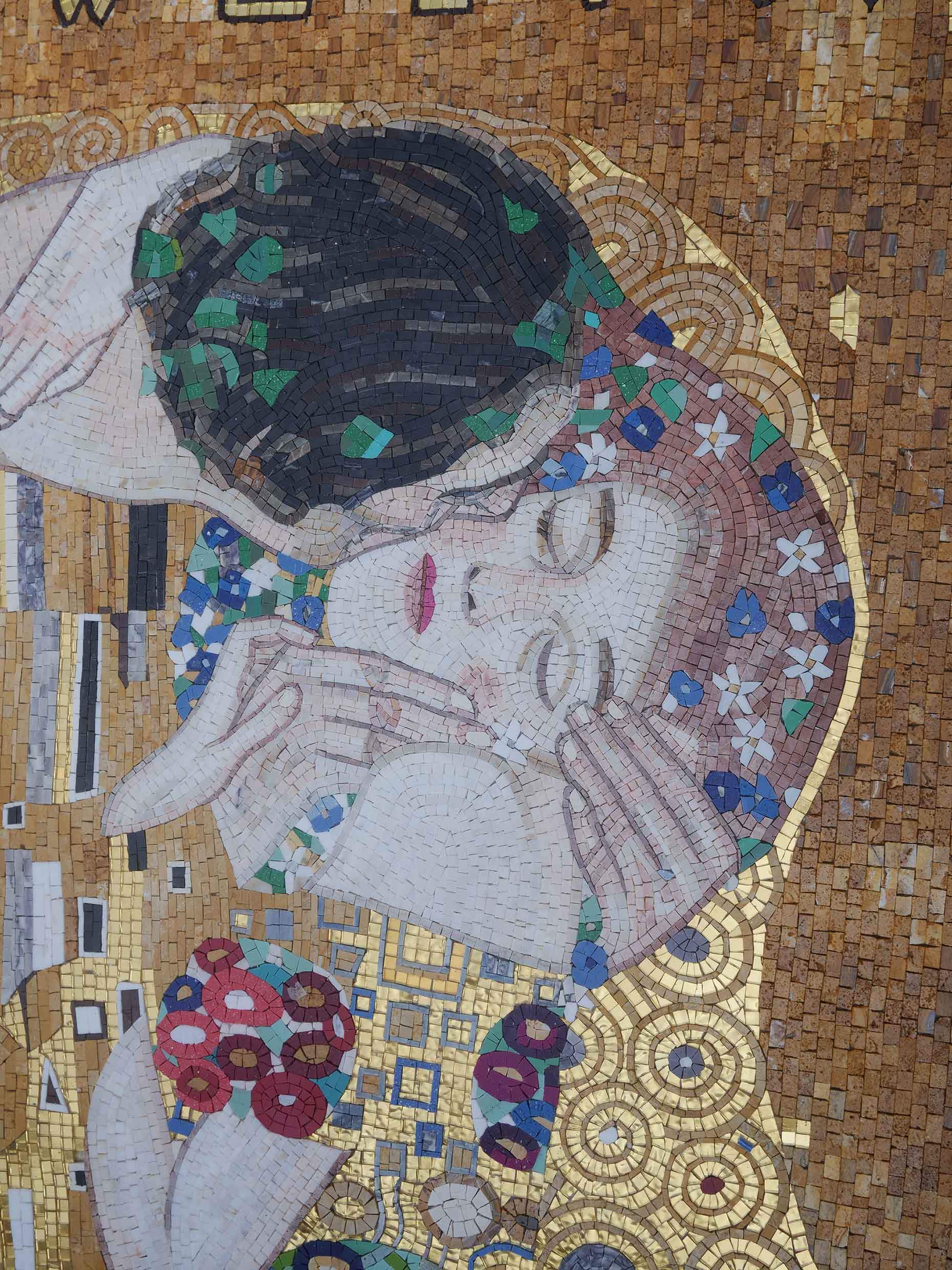 The Kiss Mosaic by Gustav Klimt | Luxury Handcrafted Mosaic Art Reproduction - Image 3