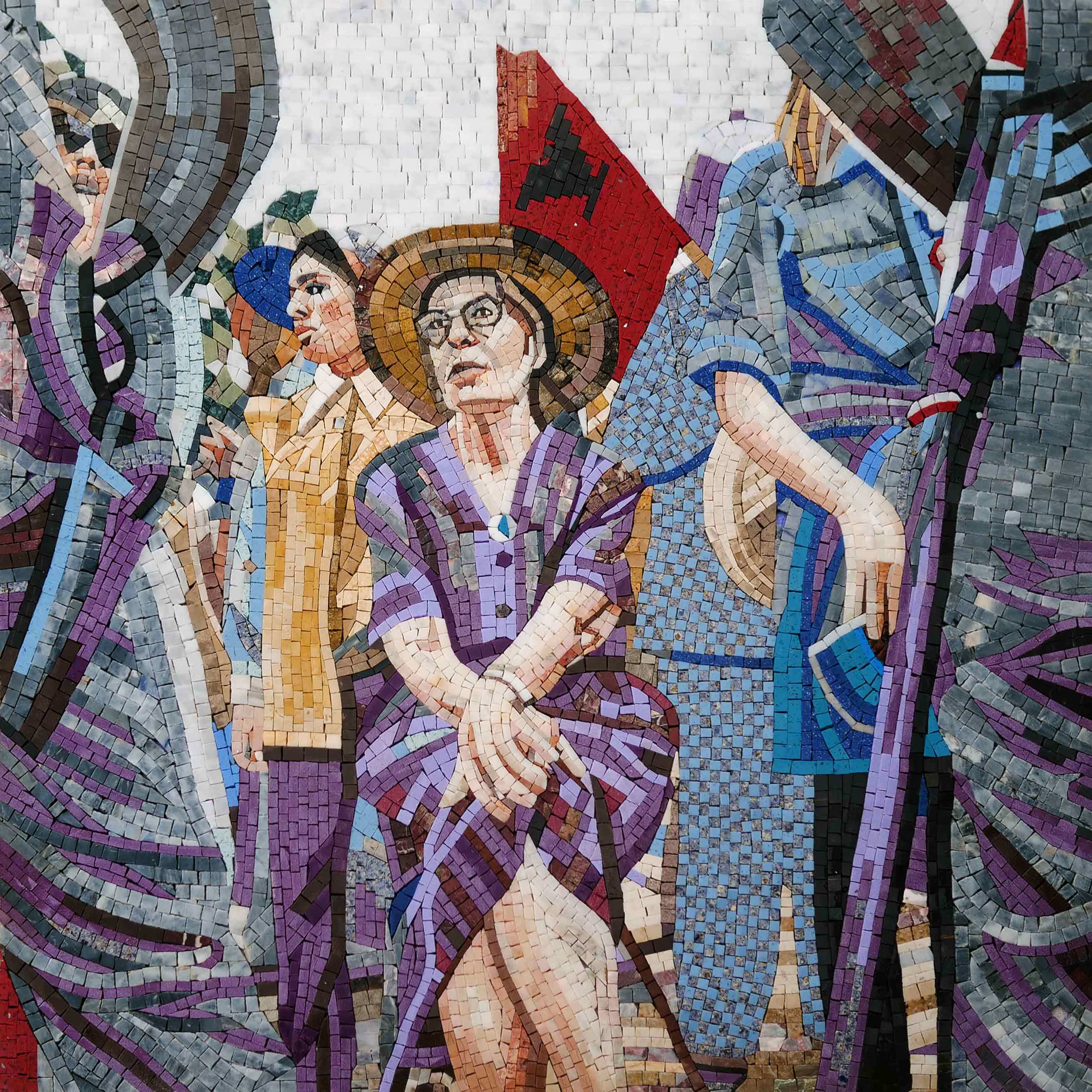 Women Gathering - Landscape Mosaic Strength - Mesh Backing