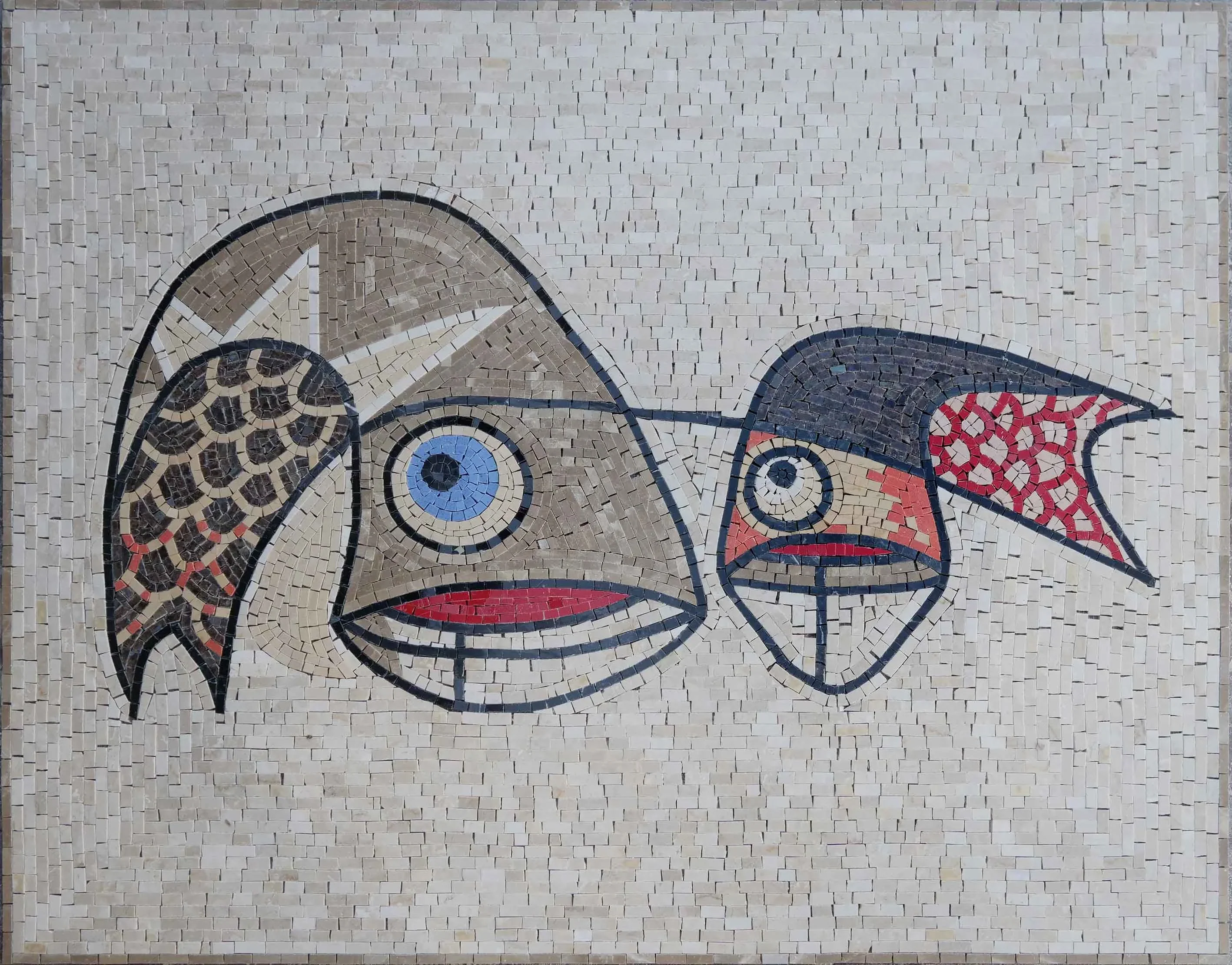Abstract Fish - Mosaic Wall Murals - Mesh Backing