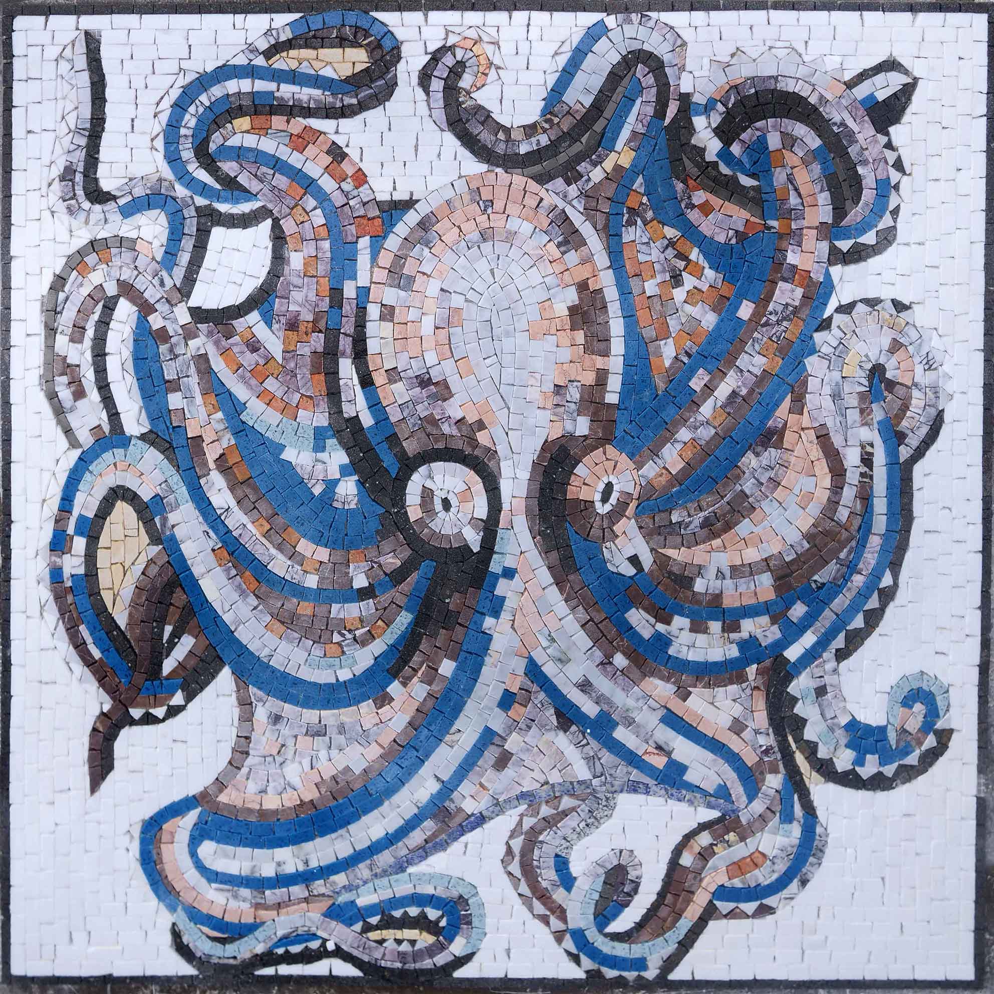 Octopus Tentacles - Mosaic Marble Nautical - Mesh Backing
