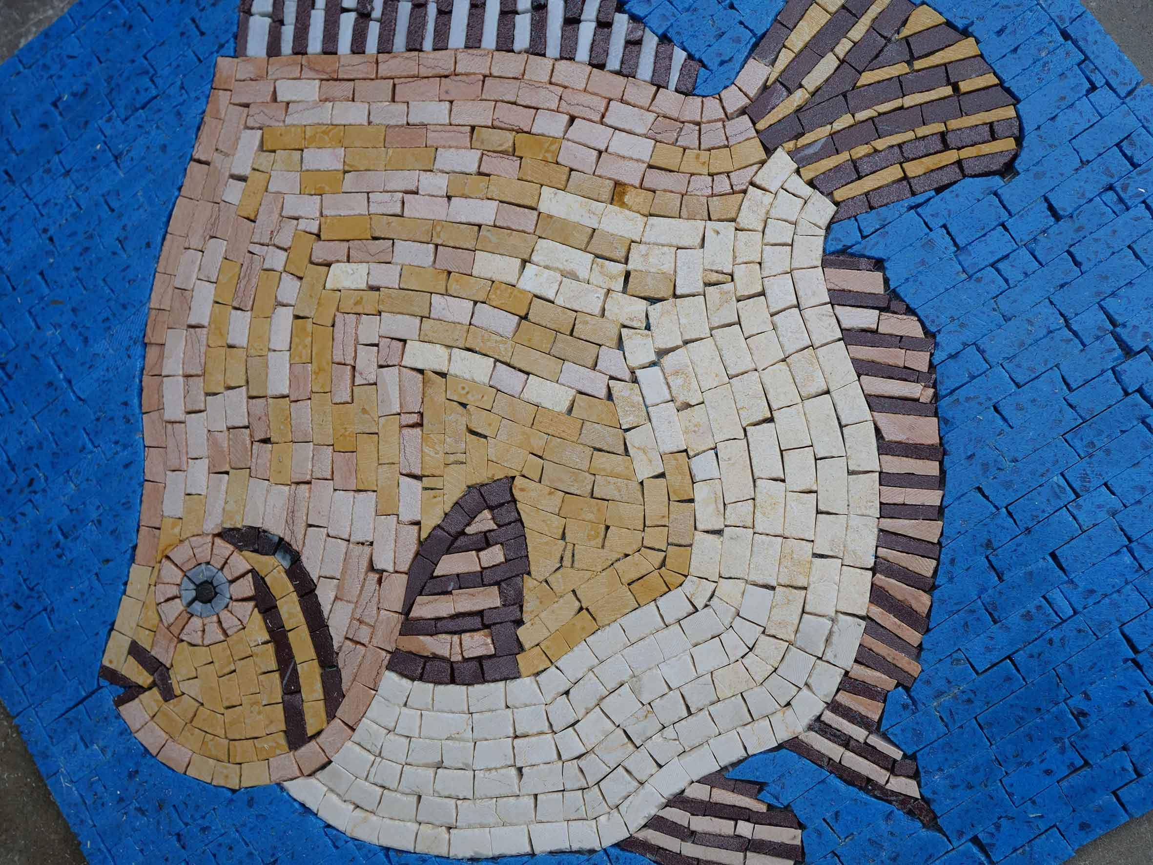 Fish Pattern - Mosaic Garden Wall Art - Mesh Backing - Image 2