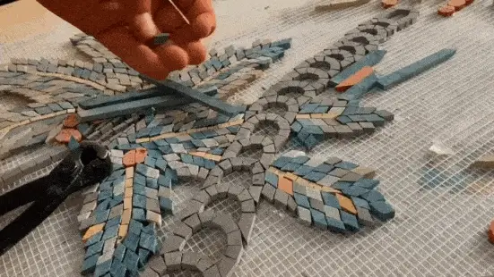 Enchanting Sea Turtles - Marble Mosaic Mural - Mesh Backing - Image 5