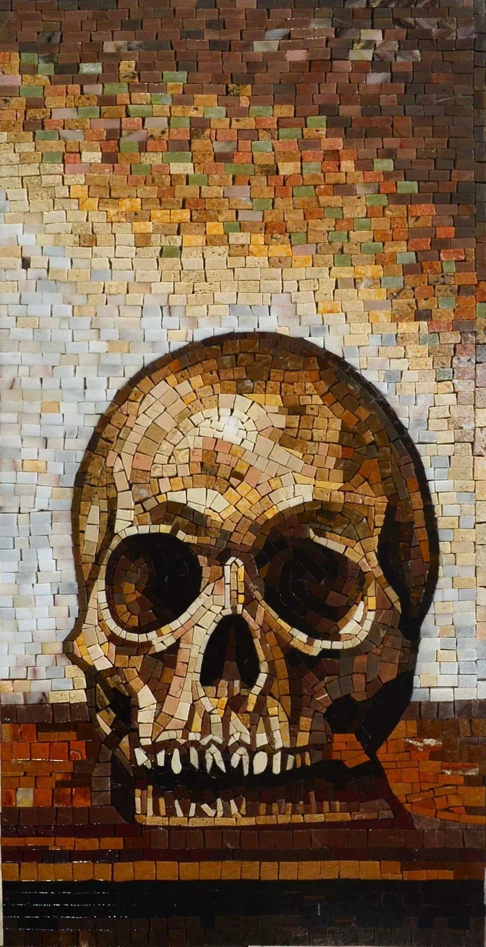 Gothic Skull - Glass Backsplash Mosaic Tile Designs Mural - Mesh Backing
