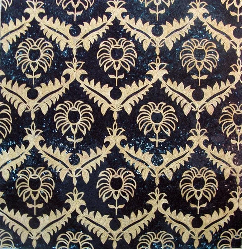 Intricate Floral Pattern - Marble Mosaic Geometry - Mesh Backing