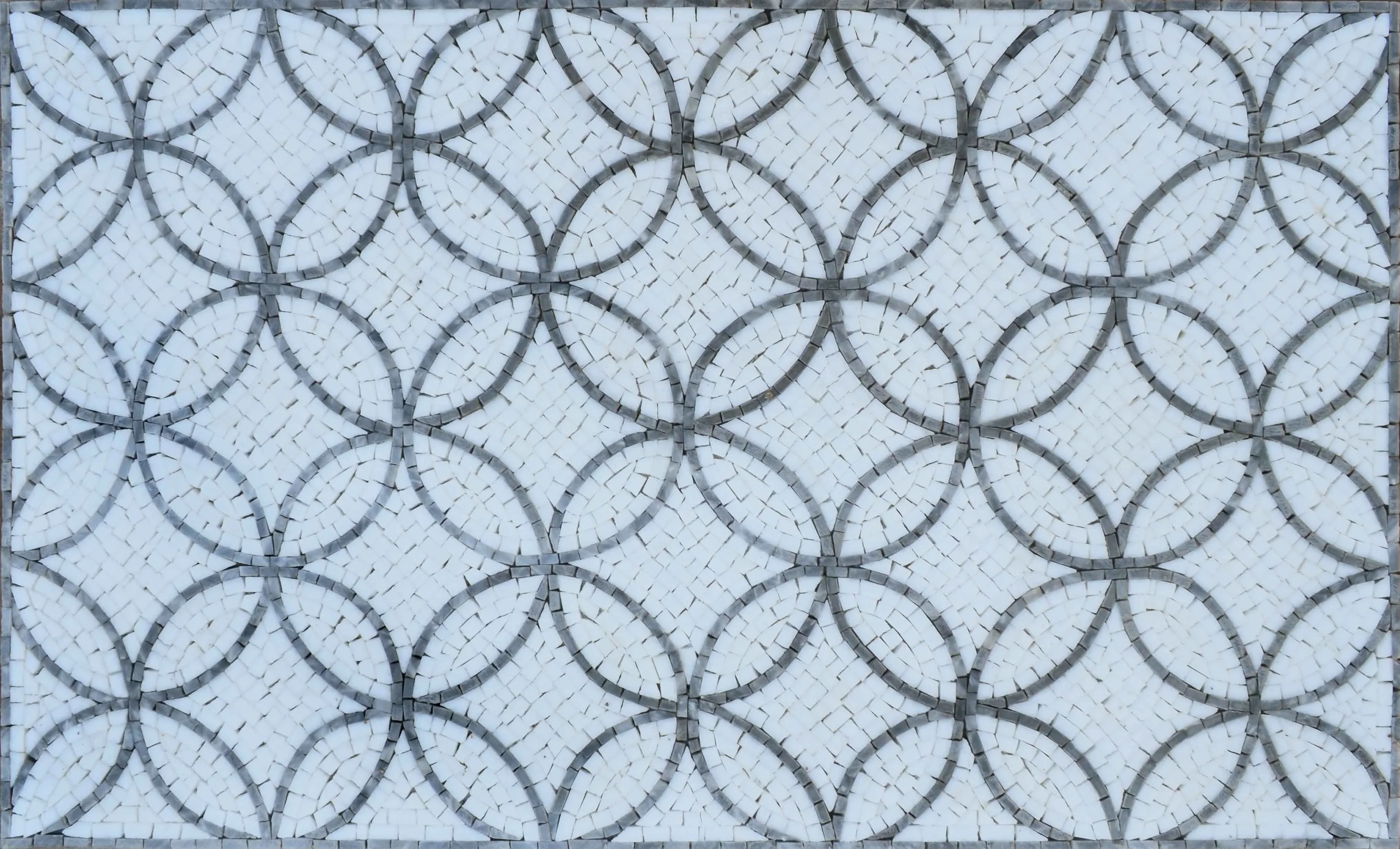 Interlocking Circles - Marble Mosaic Pattern - Mesh Backing