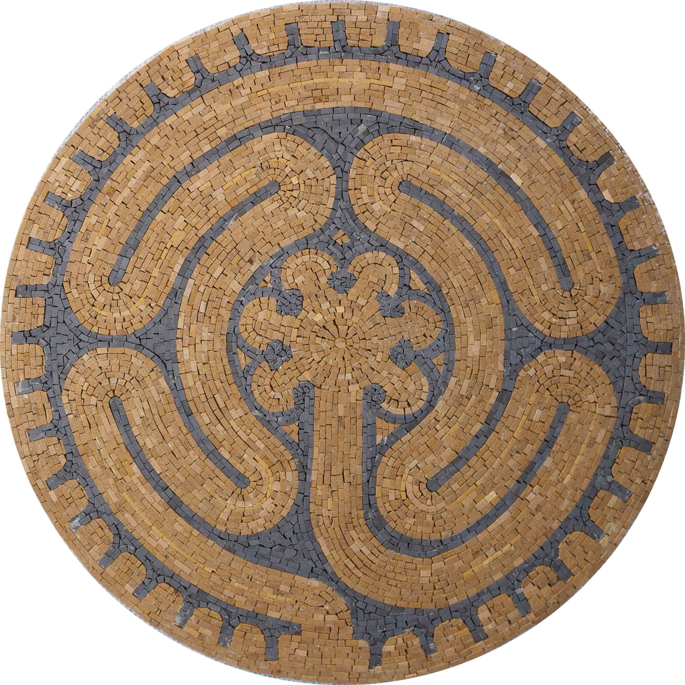 Labyrinth Geometric - Tiger Mosaic Artwork - Mesh Backing
