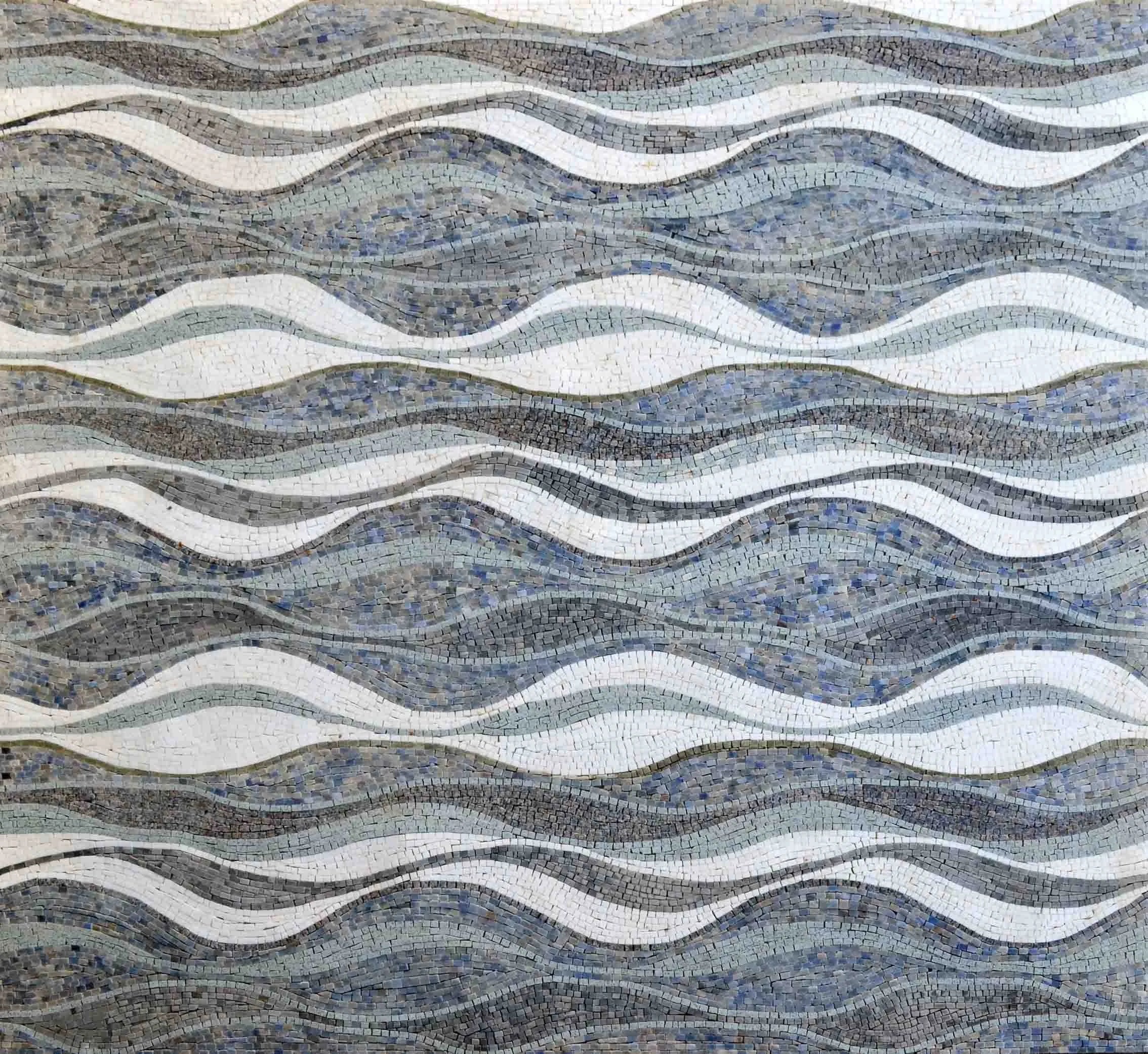Enchanting Ocean Waves - Marble Mosaic Patterns - Mesh Backing