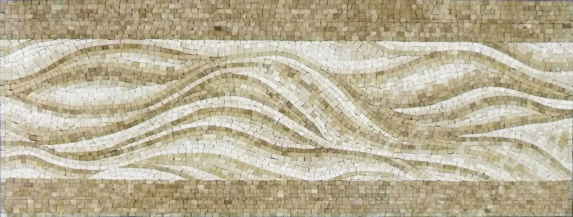 Abstract Waves - Marble Mosaic Tile Patterns The - Mesh Backing