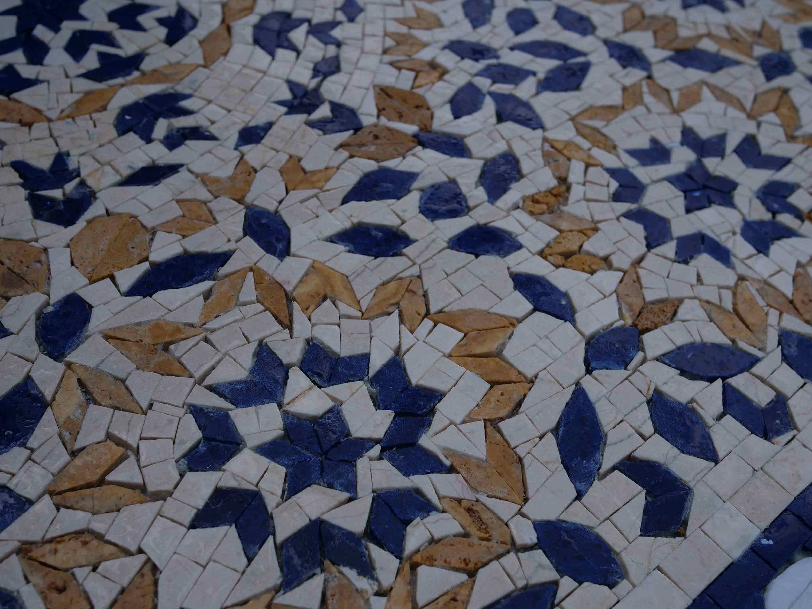 Geometric Starburst Pattern - Mosaic Pathways Round Art Luxury Handcrafted Natural Stone - Mesh Backing - Image 4