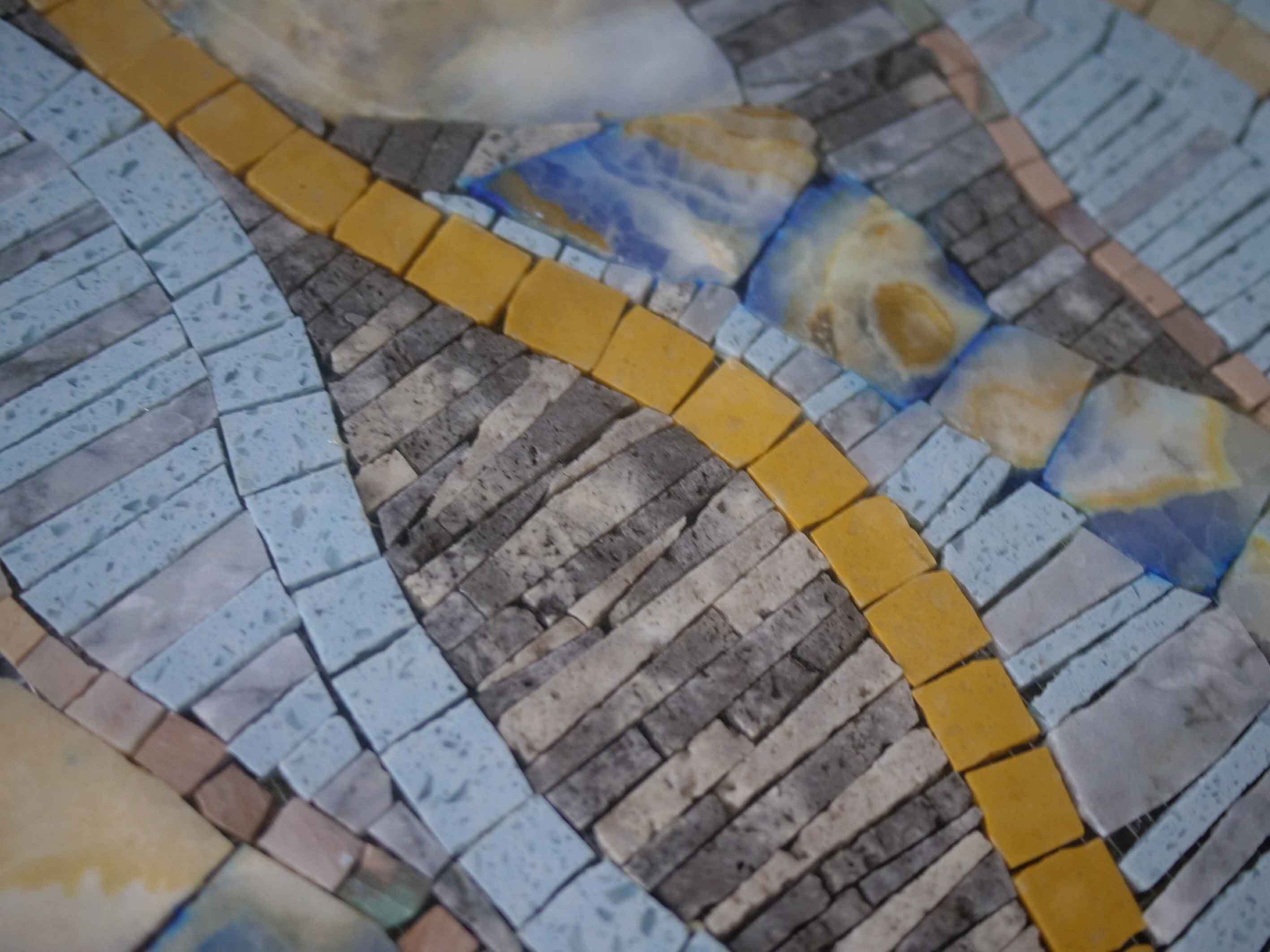 Wavy Stone Geometric - Mosaic Decoration String Patterns - Mesh Backing - Image 2
