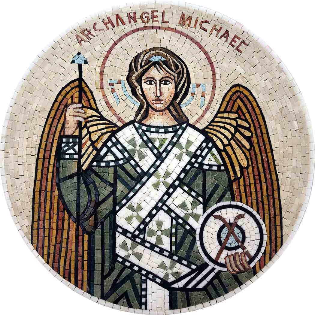 Archangel Michael Art - Wall Decor Mosaic - Mesh Backing