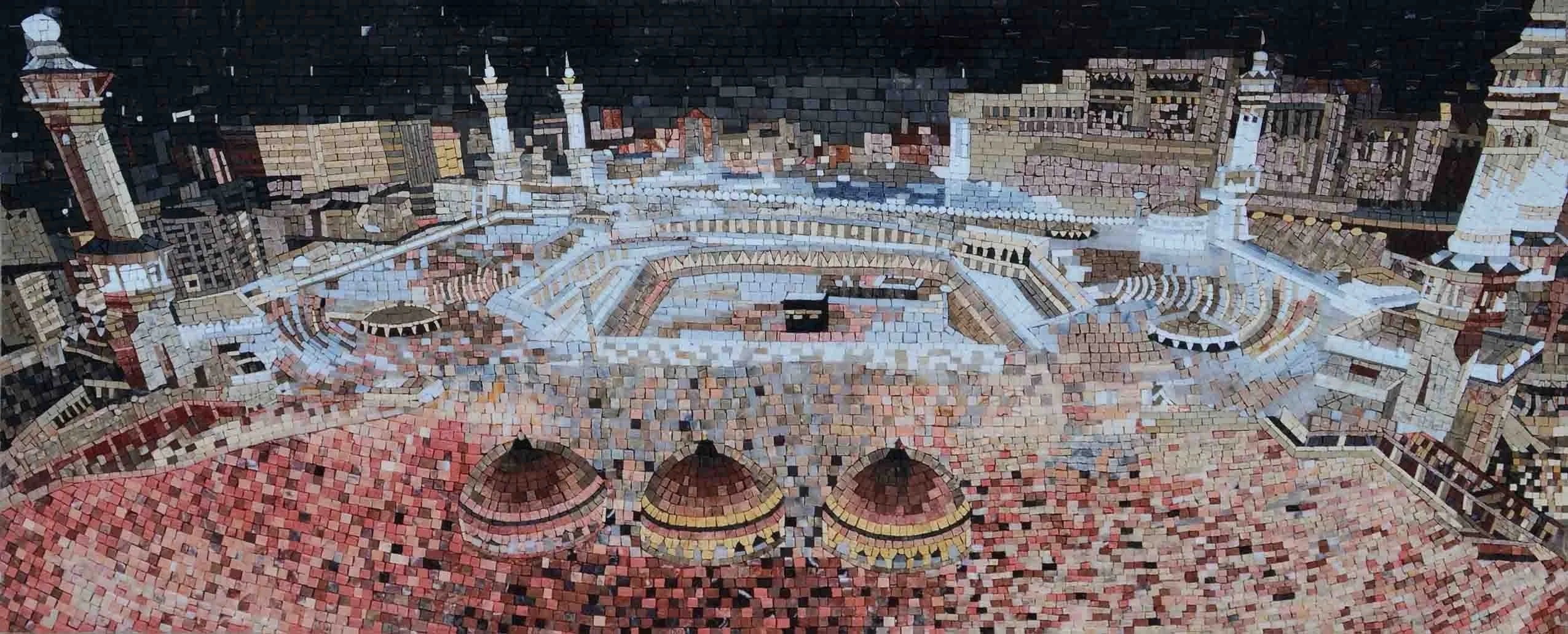 Cityscape Panorama - Marble Mosaic Islamic - Mesh Backing