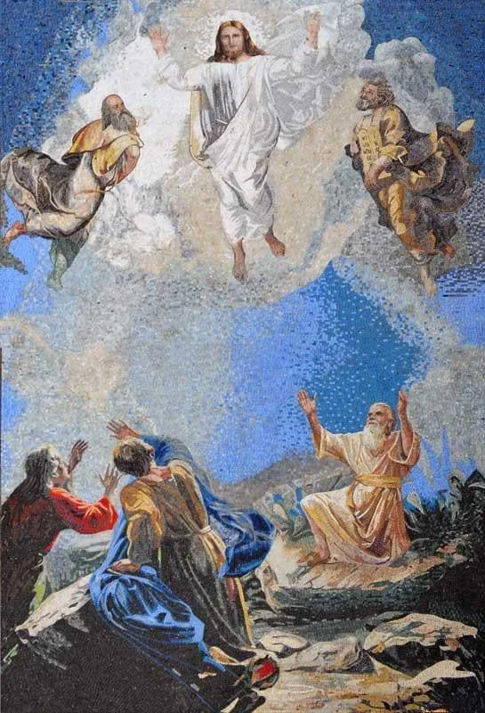 Geometric Icon - Marble Mosaic Jesus Christ Transfiguration - Mesh Backing