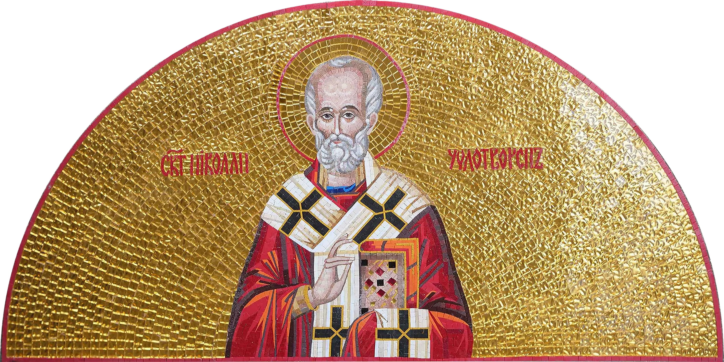 Saint Nicholas Figure - Glass Luxury Home Decor Mosaic Designs - Mesh Backing