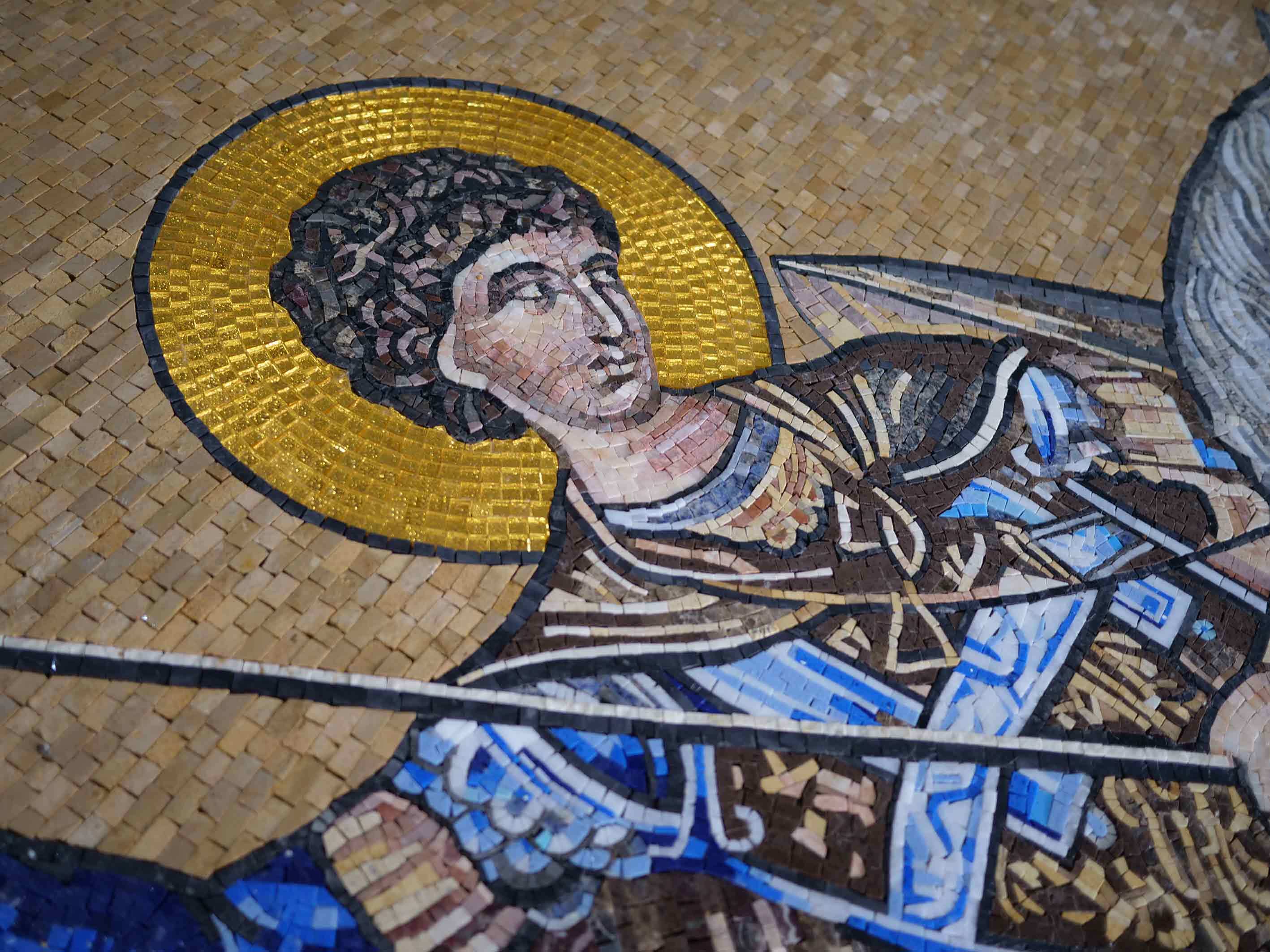 Saint George Slaying Dragon - Contemporary Tile Murals Mosaic Religious Art - Mesh Backing - Image 2