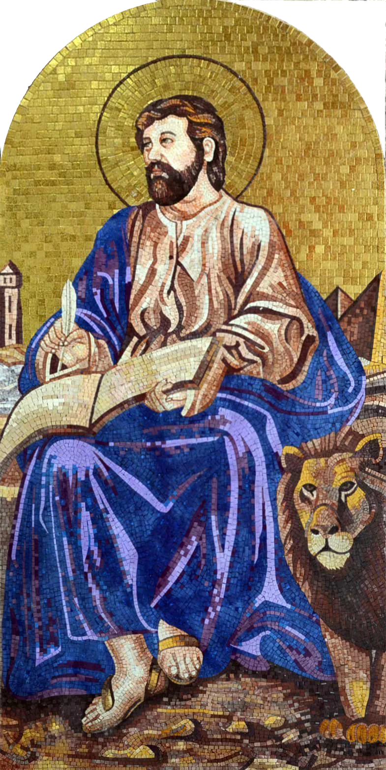 Saint Mark Figure - Marble Mosaic Marcos - Mesh Backing