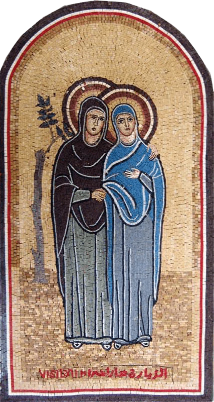 The Visitation - Marble Mosaic Religious - Mesh Backing