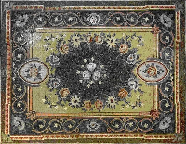 Flower Mosaic Rug Pattern
