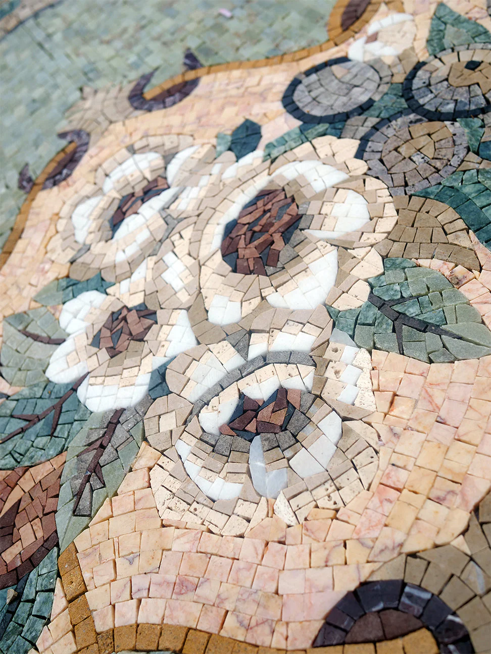 Geometric Bordered Rectangle - Marble Home Remodeling Mosaic Handmade Floral Rug Art Elegant Decorative Tile Design - Mesh Backing - Image 3