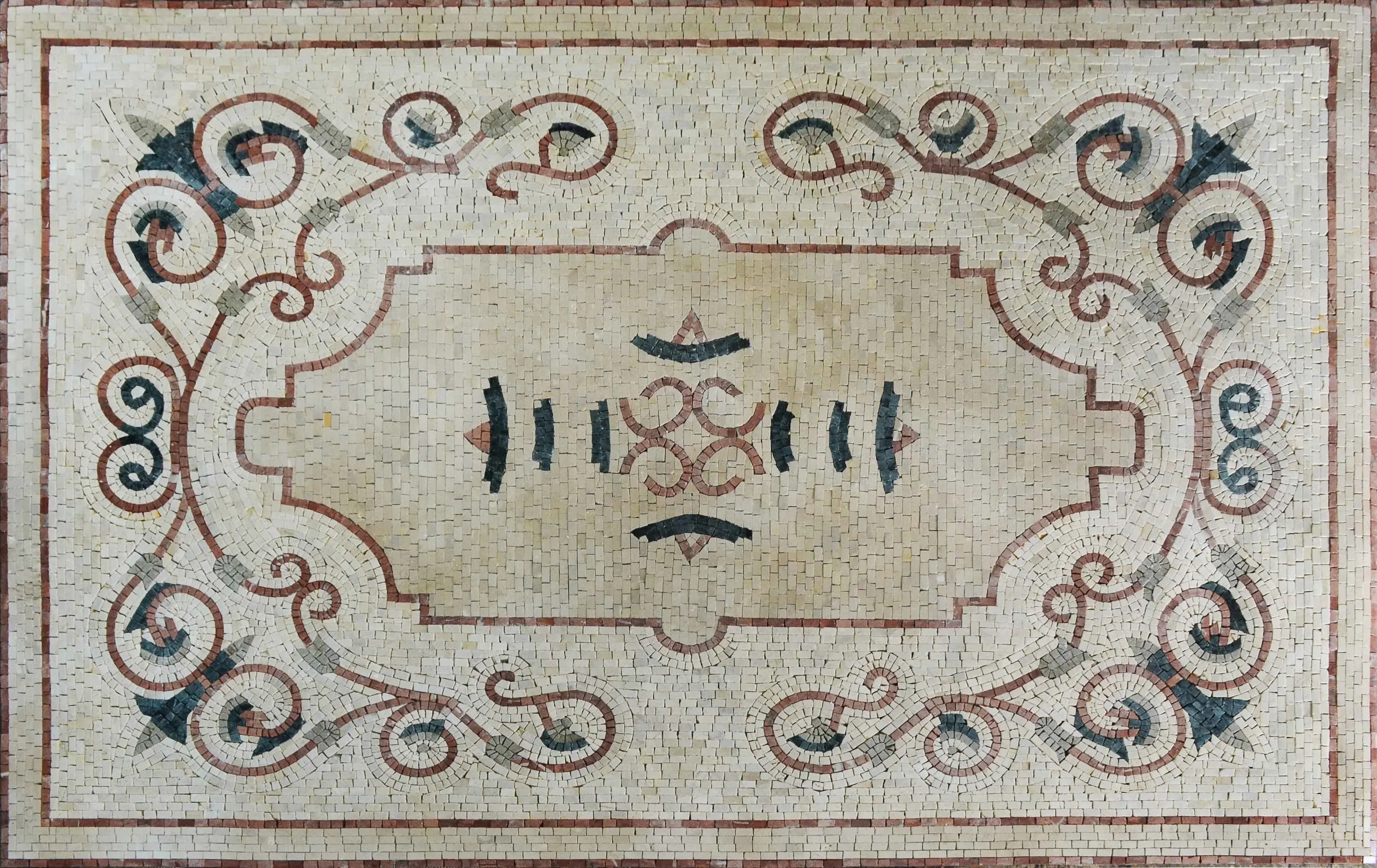 Floral Vine Arrangement Patterns - Marble Mosaic - Mesh Backing