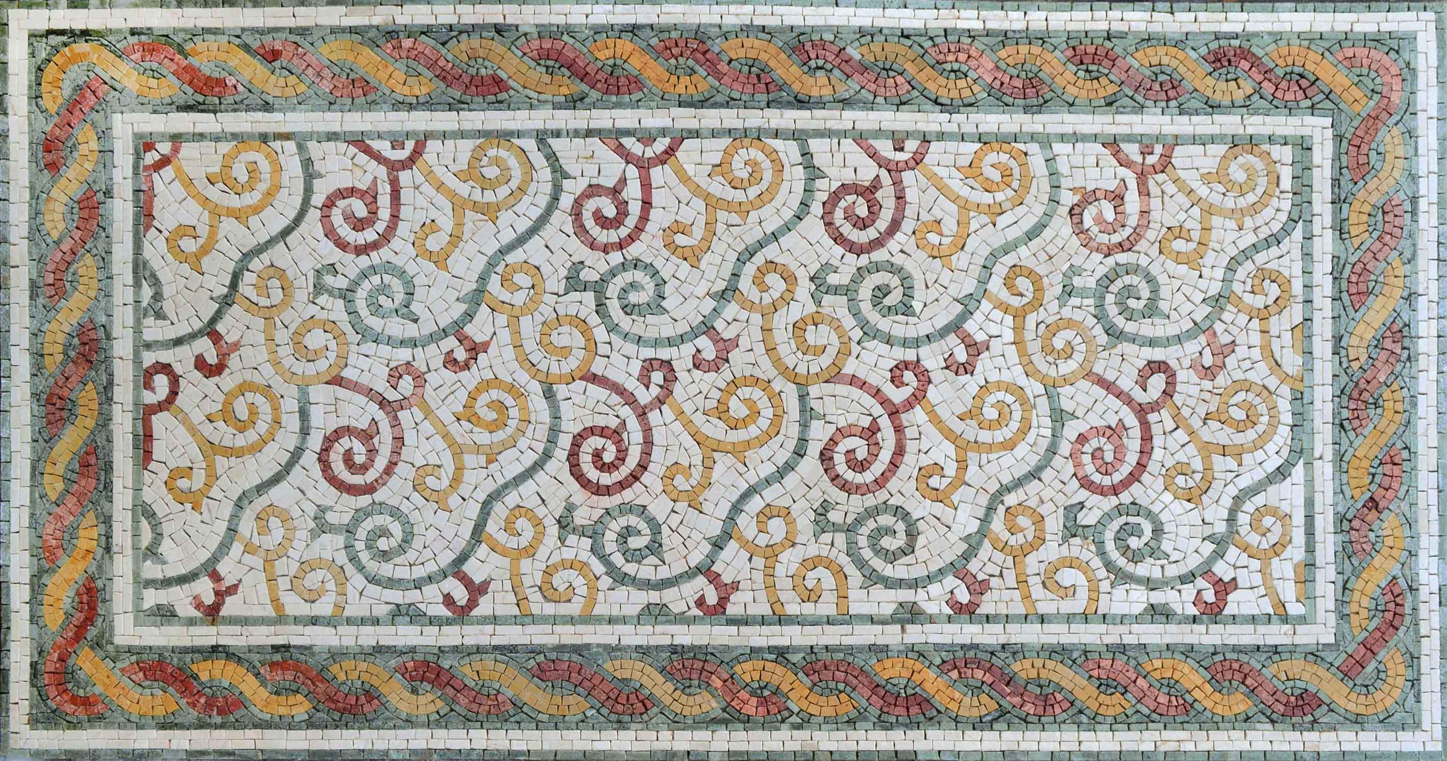 Swirling Vine Pattern - Mosaic Designs Rug Tile - Mesh Backing