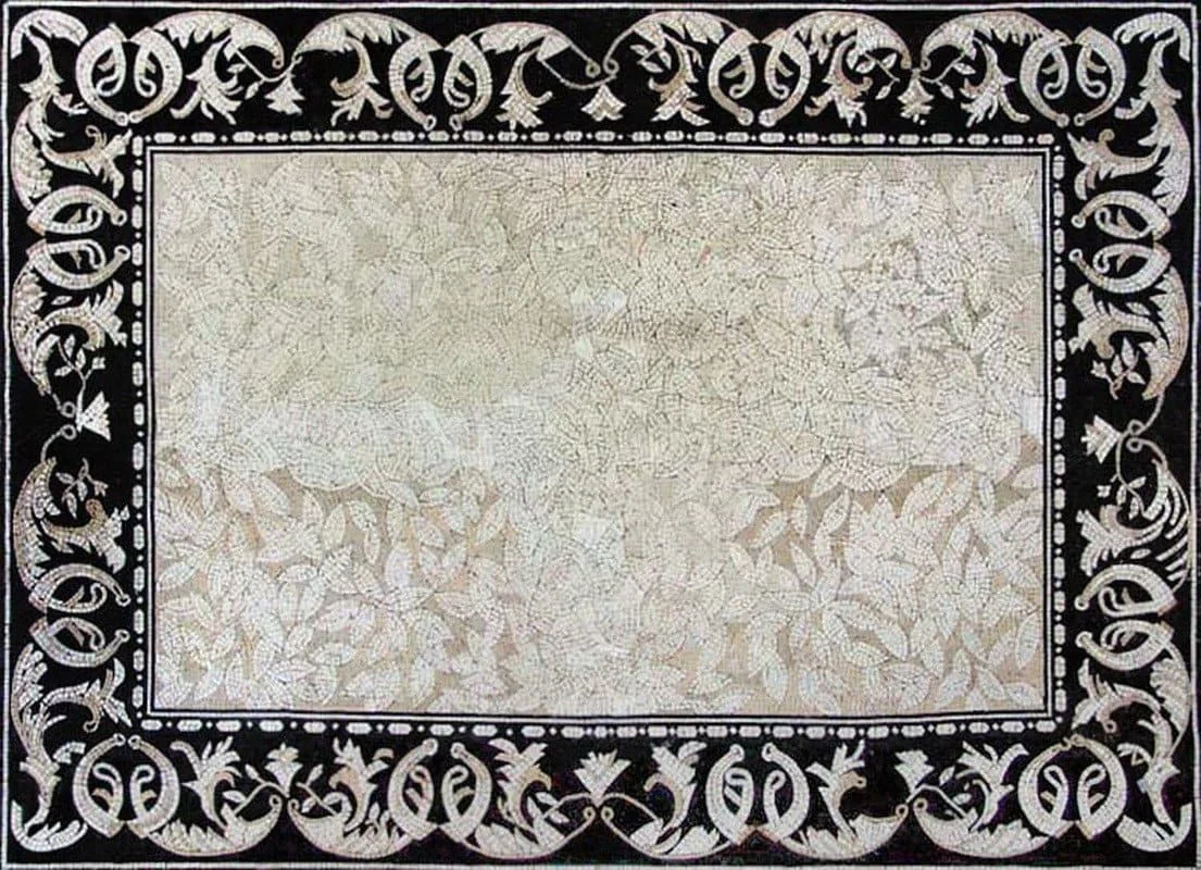 Enchanting Floral Design - Marble Mosaic Rectangular - Mesh Backing