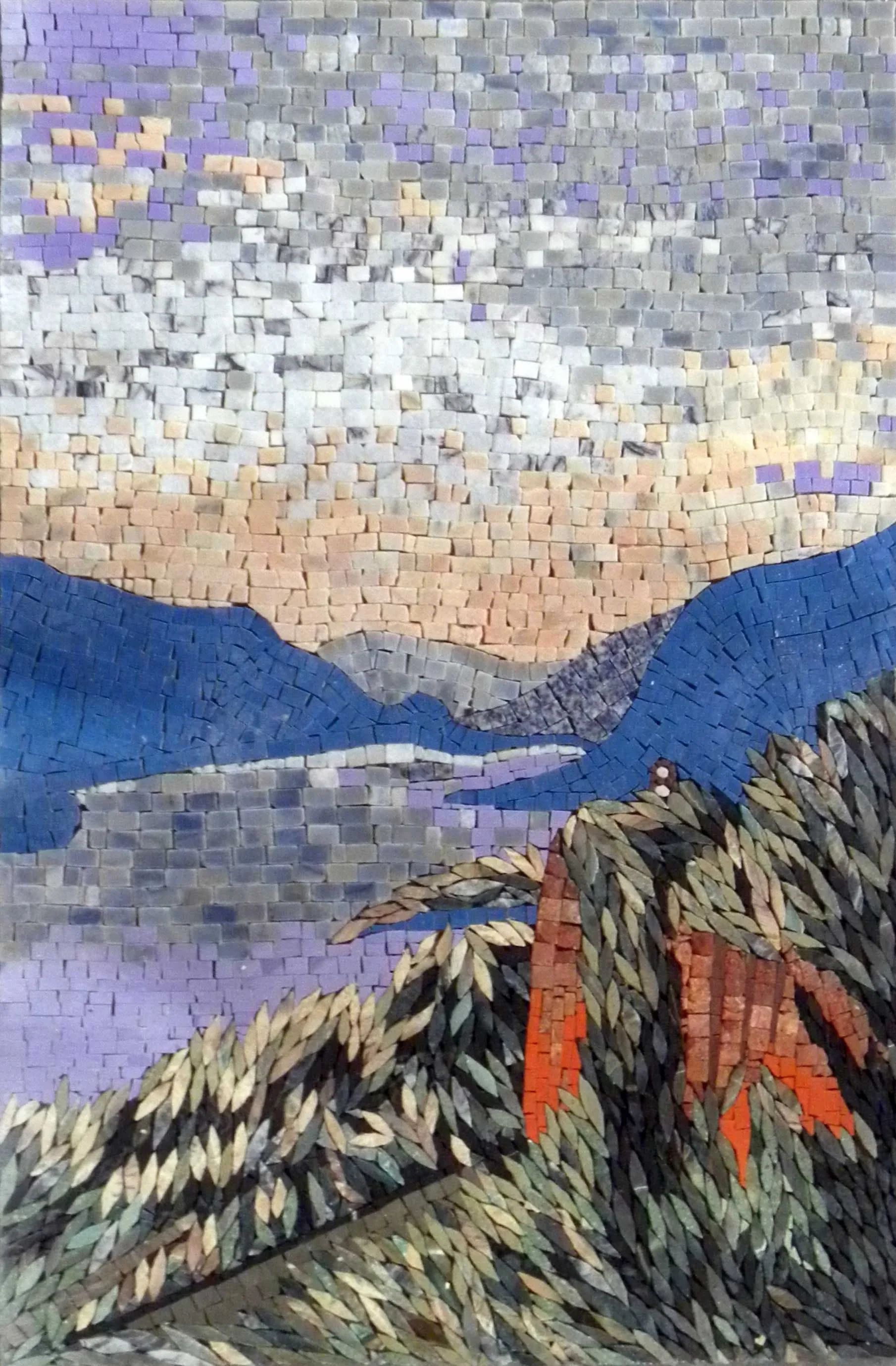Columbia Hills Pattern - Marble Sun Mosaic - Mesh Backing