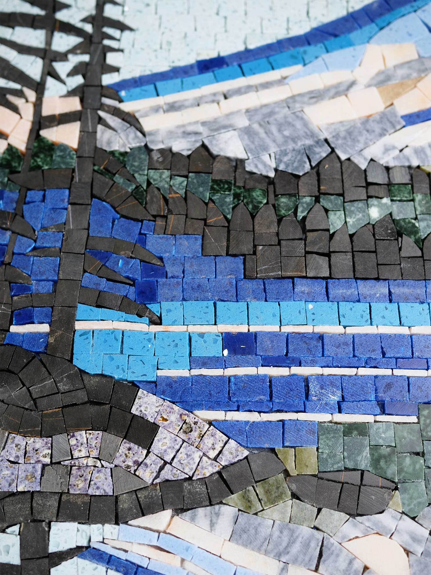 Mountain Majesty Reflected - Mosaico Mosaic Lakeside Luxury Handcrafted Art - Mesh Backing - Image 3