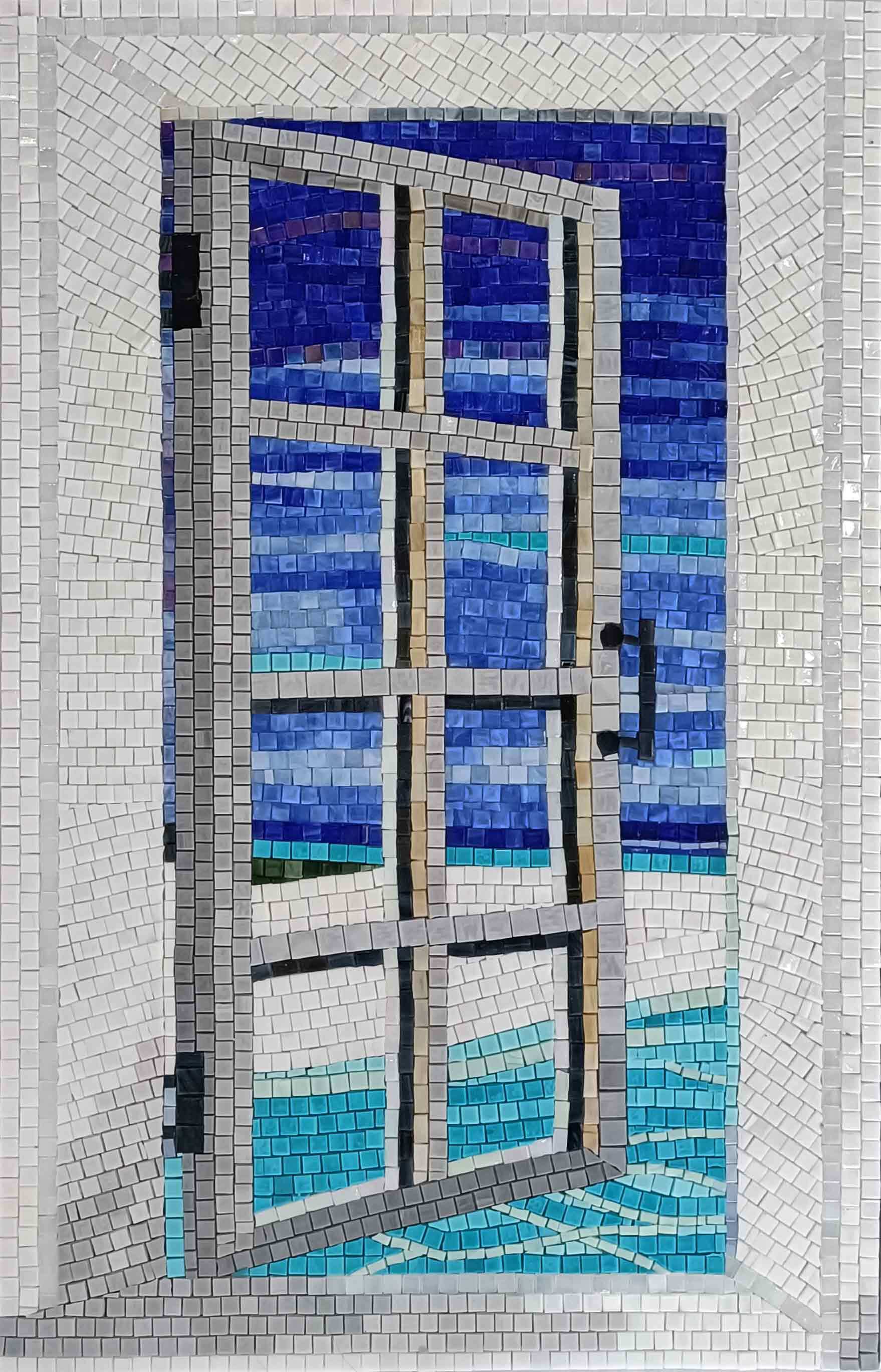 Geometric View - Mosaic Border Artistic - Mesh Backing