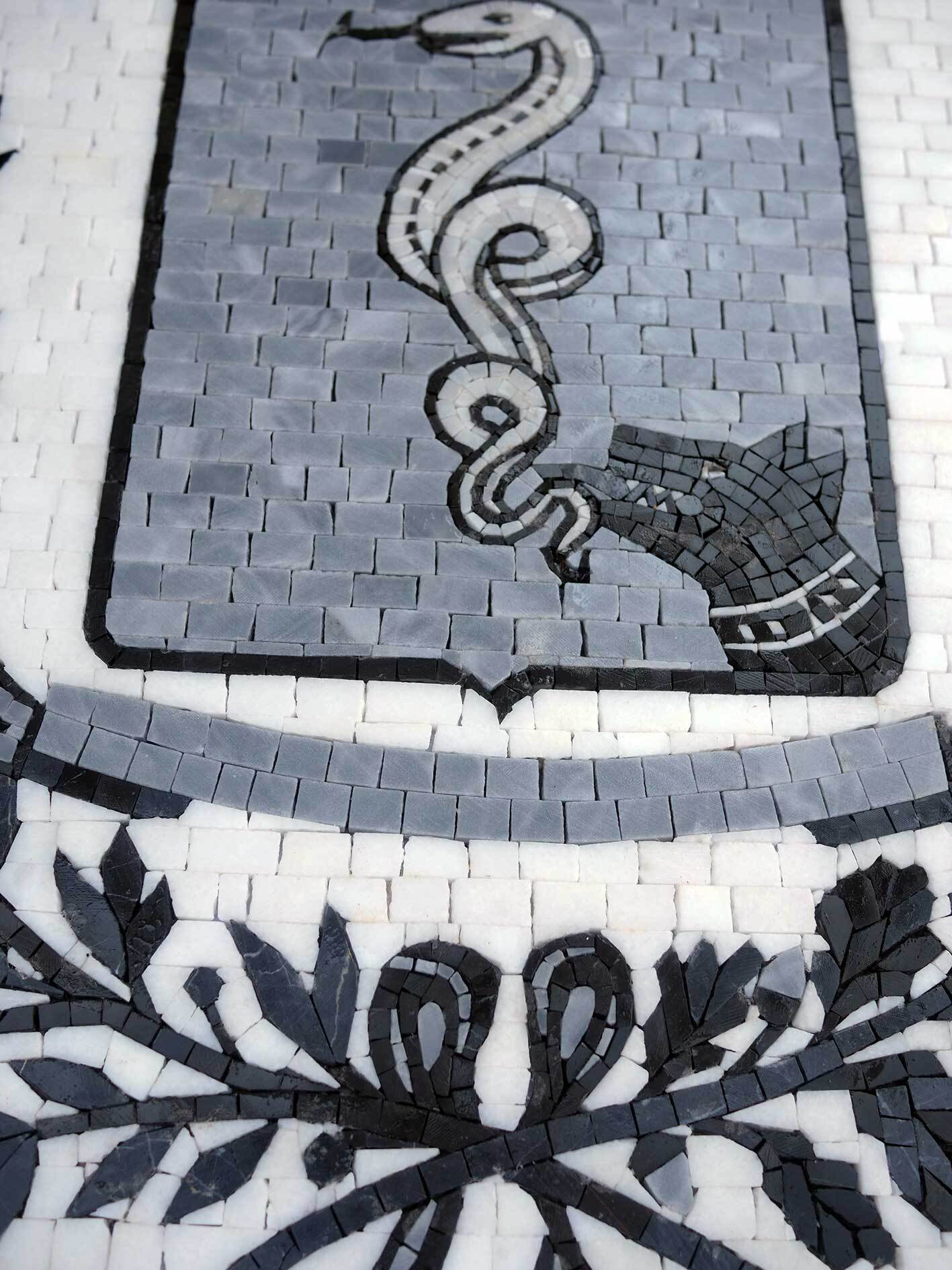 Itri Town Coat Arms - Ancient Mosaic Custom Family Art - Mesh Backing - Image 2