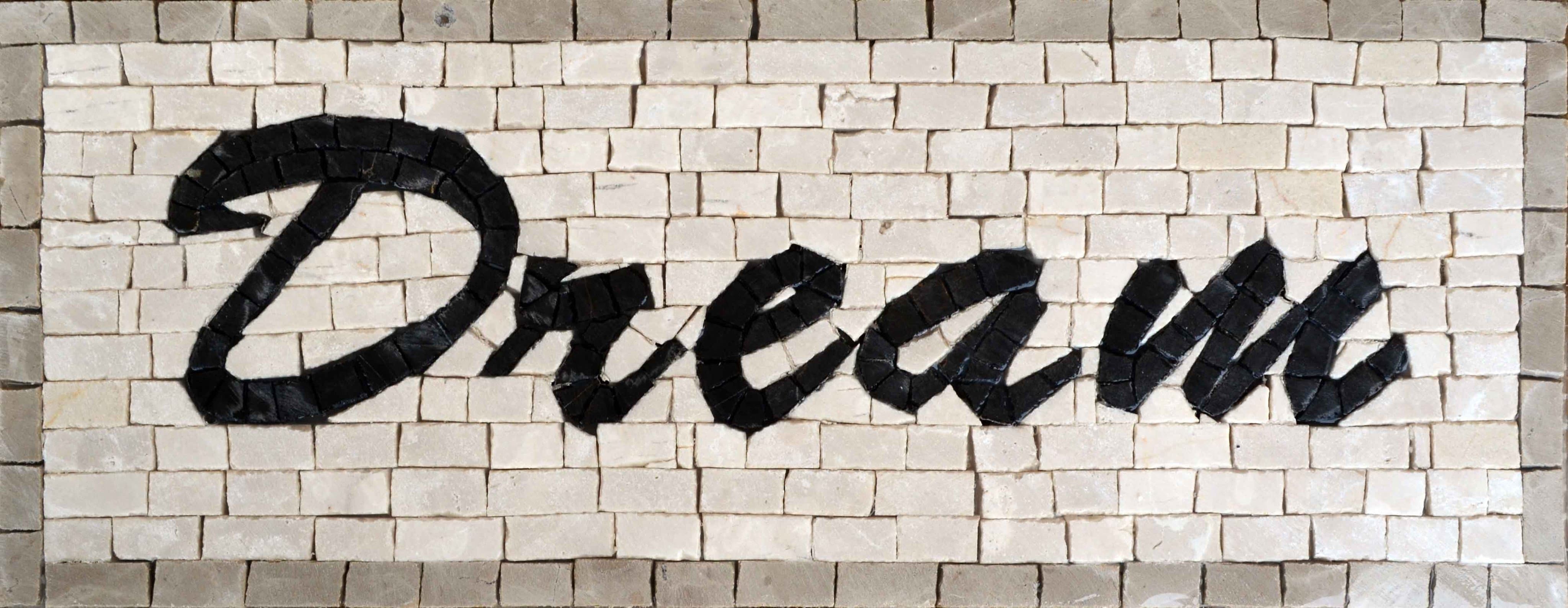 Dream Script - Marble Mosaic Custom Mosaics - Mesh Backing