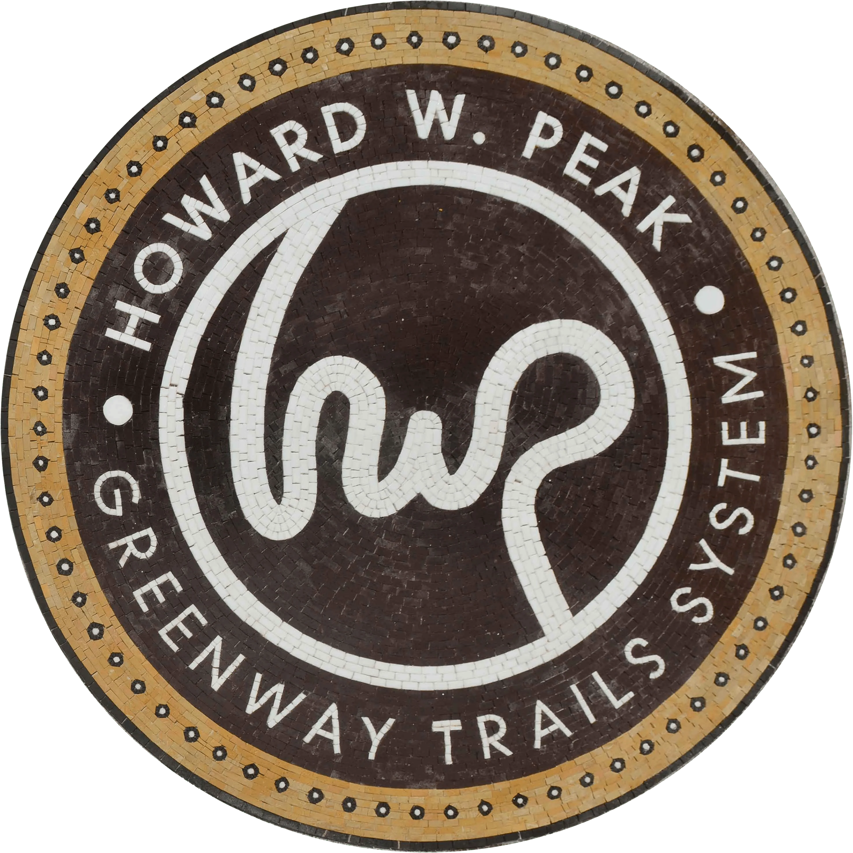 Howard Peak Logo - Mosaic Tile Patterns Way Trails System - Mesh Backing