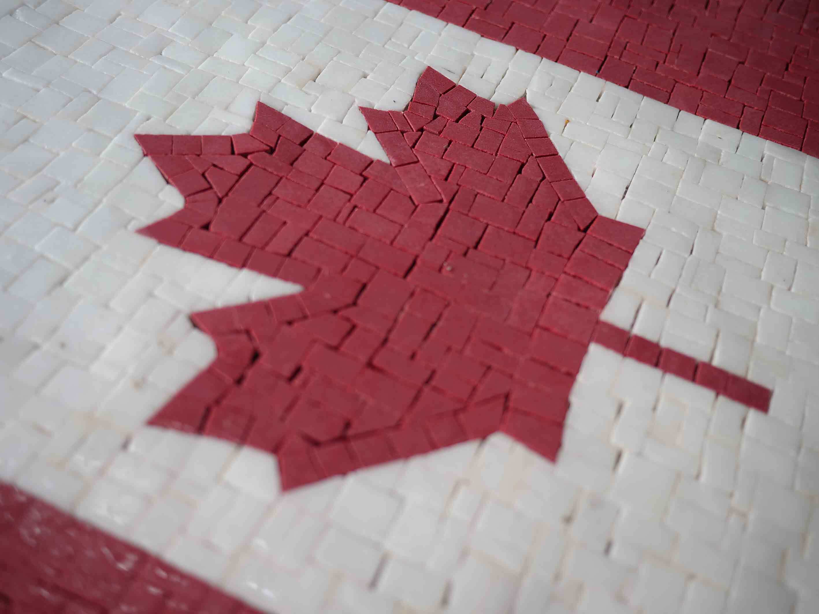 Geometric Flag Motif - Powder Room Backsplash Mosaic Art - Mesh Backing - Image 2