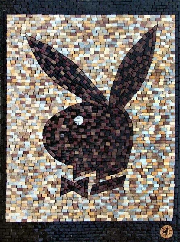 Patterned Playboy Bunny - Marble Mosaic - Mesh Backing